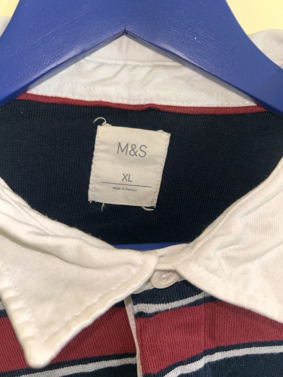 Marks & Spencer 1980s M&S Men's Rugby Shirt Size XL / US 12-14 / IT 48-50 - 3 Thumbnail