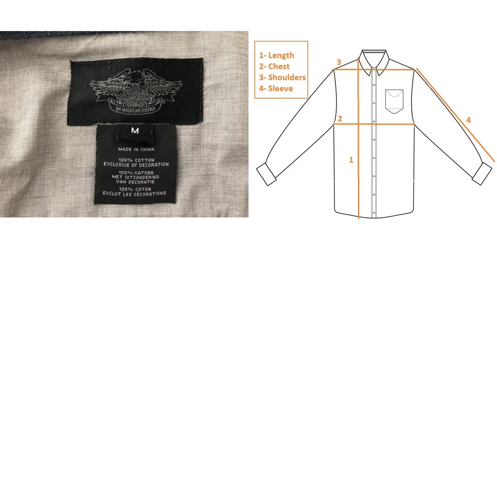 Harley Davidson Harley-Davidson Men's Shirt M Gray Cotton Check Button-Up Casual Regular Size US M / EU 48-50 / 2 - 10 Thumbnail