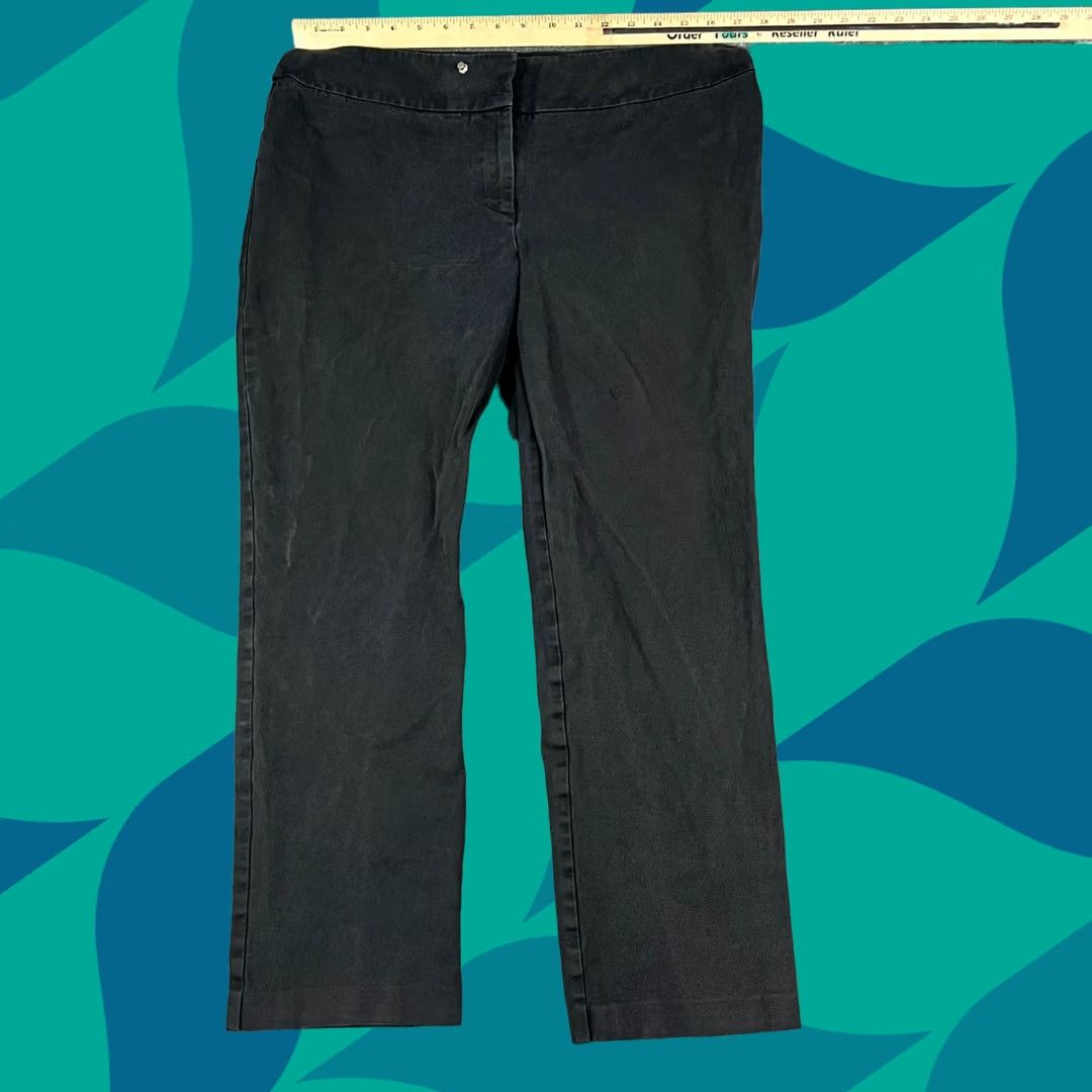 Vintage Chico's Pants Womens Black Straight Leg Stretch Cotton Blend Casual Fair 34 Size 24" / US 00 / IT 34 - 1 Thumbnail