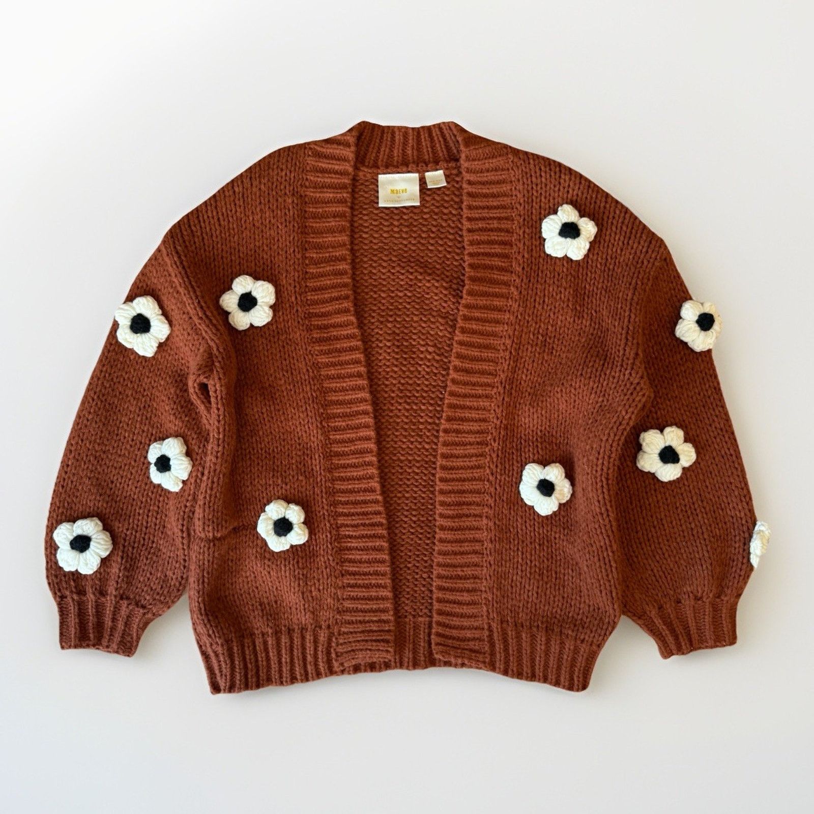 Anthropologie Maeve Anthropologie Chunky 3D Flower Sweater Women's OSFA Size ONE SIZE - 1 Thumbnail