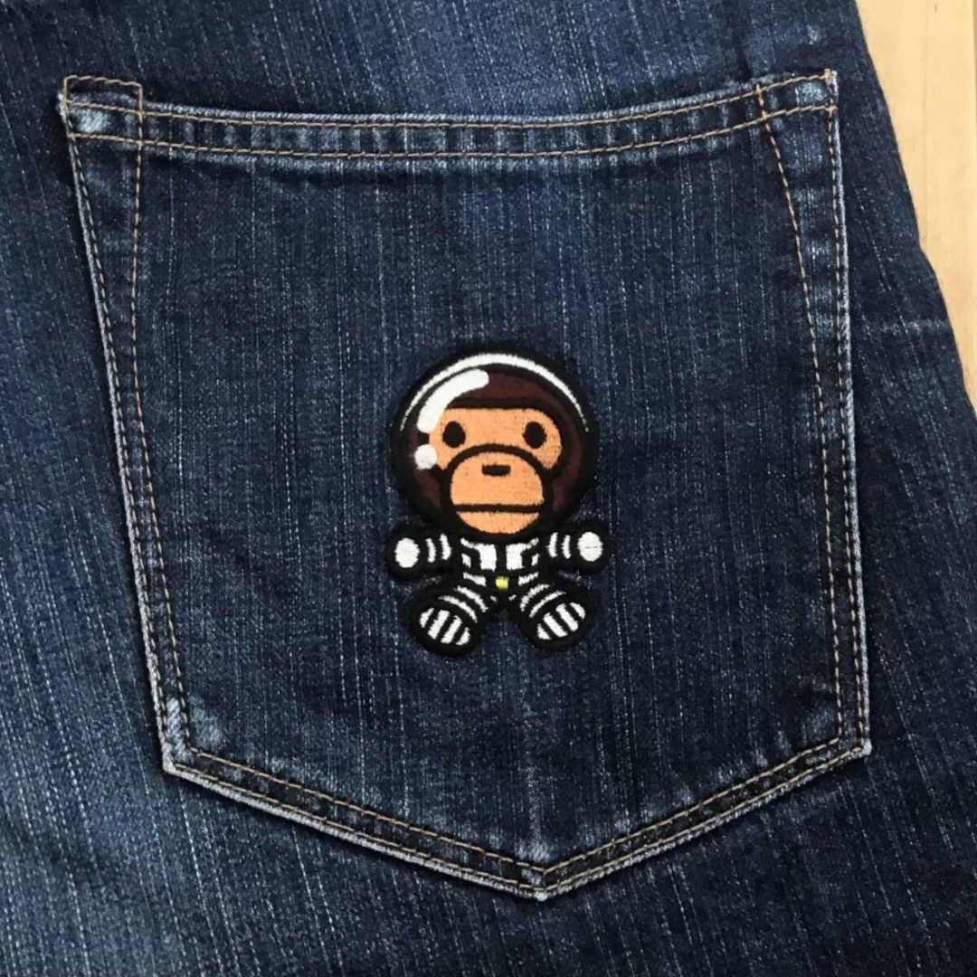 Bape BAPE Cosmos milo embroidered denim shorts APE NIGO ★size M Size US 32 / EU 48 - 3 Thumbnail
