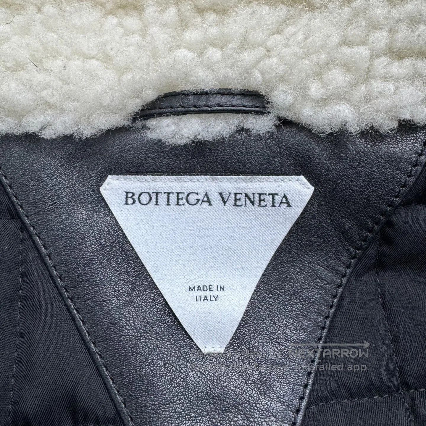 Bottega Veneta black shearling collar leather jacket. Size US M / EU 48-50 / 2 - 3 Thumbnail