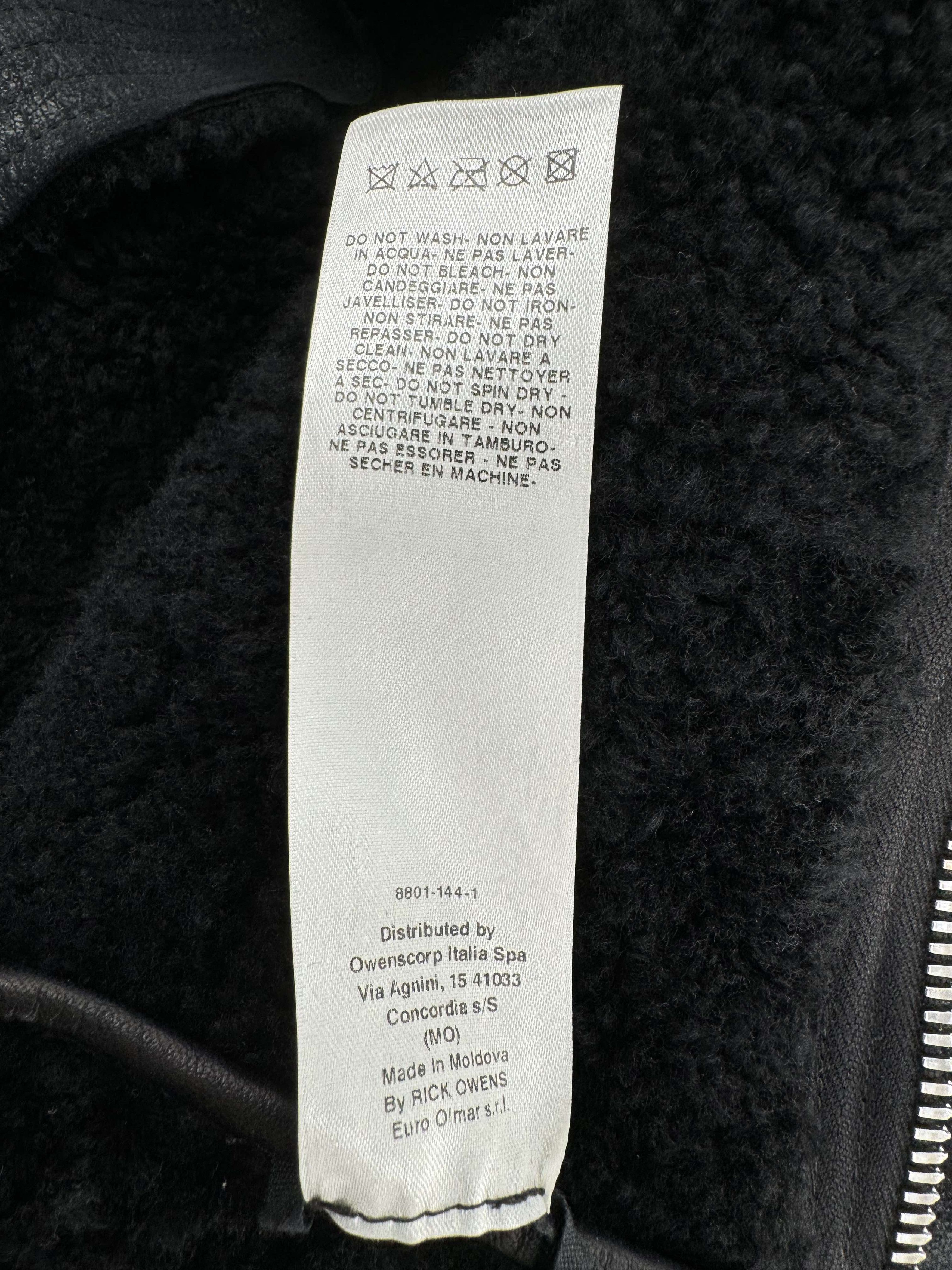 Rick Owens Rick Owens - Geo High Neck Leather Biker Jacket w/ Shearling Size US M / EU 48-50 / 2 - 4 Thumbnail