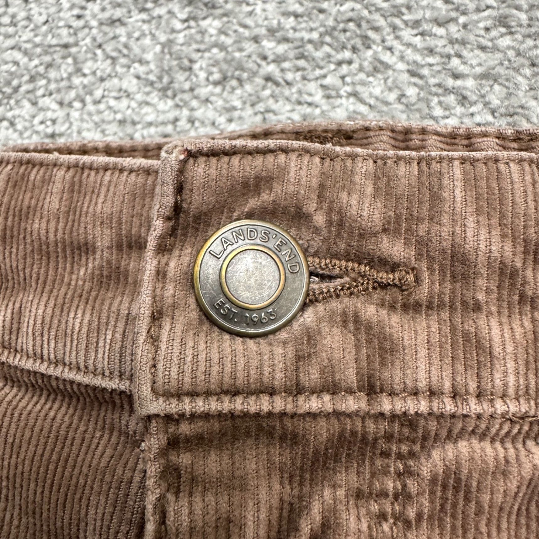 Lands' End Lands' End Womens Pants 4 Brown Corduroy Mid Rise Straight Leg Cotton Stretch Size 27" / US 4 / IT 40 - 5 Thumbnail