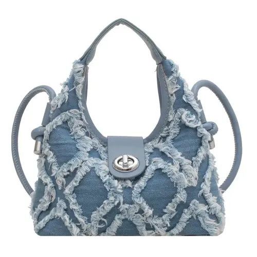 VIBE Frail Detailed Fuzzy Hobo Mini Bag Aesthetic Pinterest y2k Size ONE SIZE - 1 Thumbnail