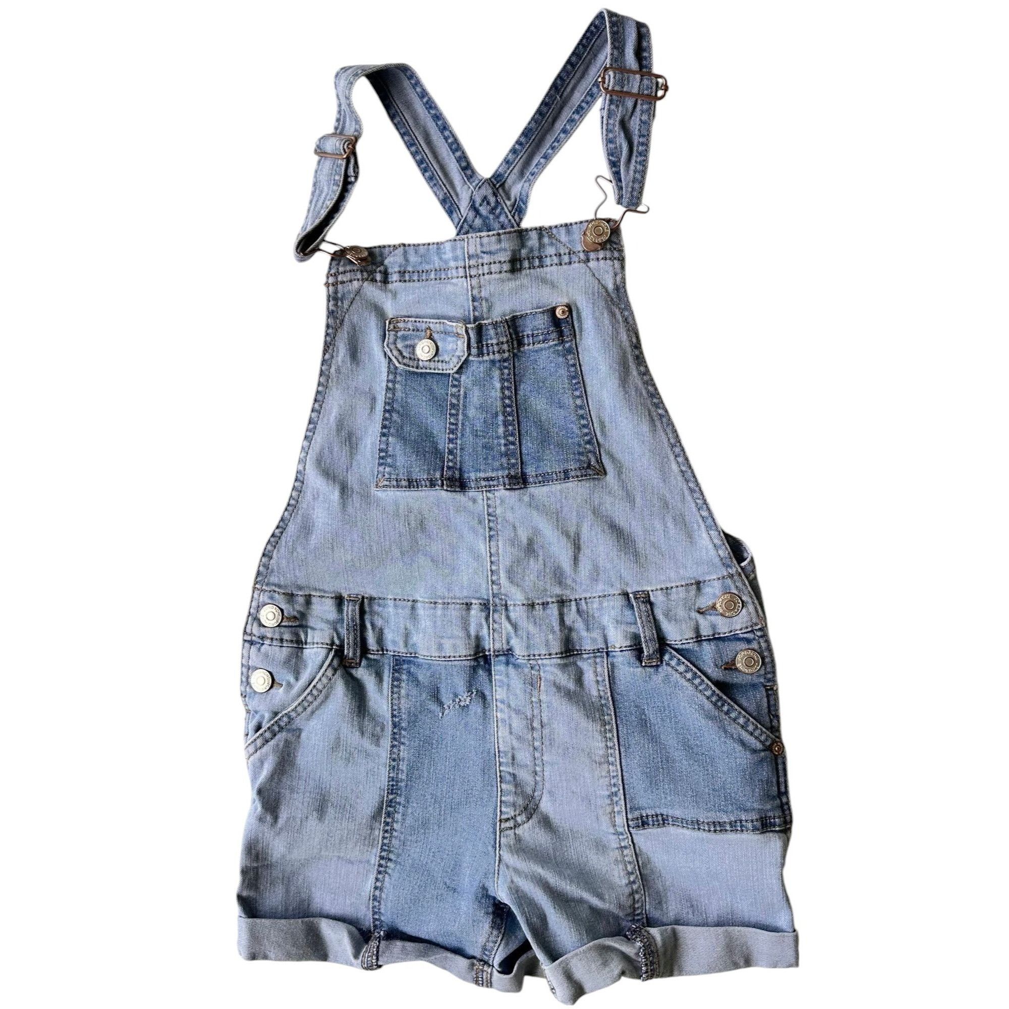 Jordache Jordache Denim Shortalls Bib Overalls Girls Large Distr Size 29" - 2 Thumbnail