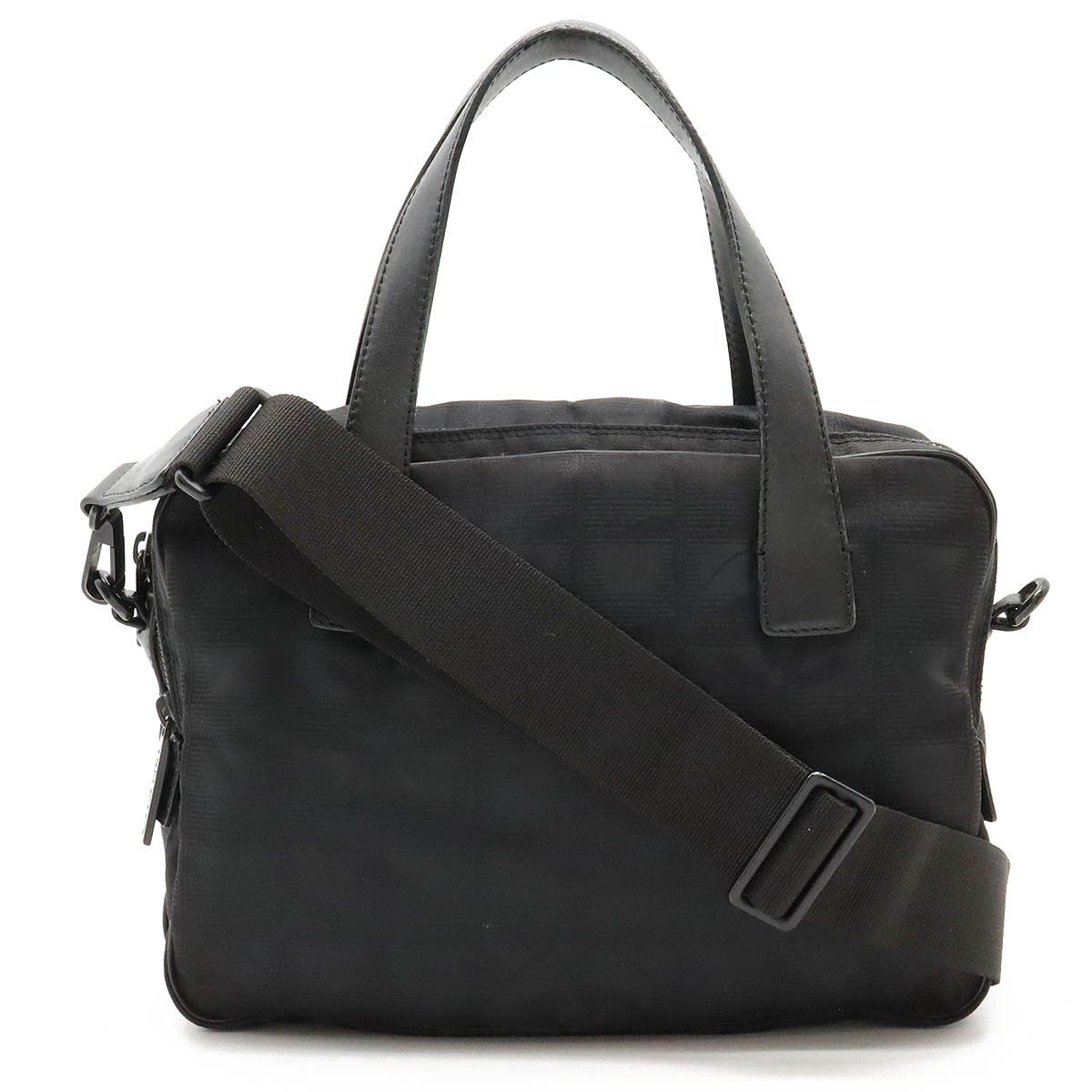 Chanel Chanel Chanel Nylon Jacquard/Leather New Travel Line Handbag A15970 Canvas Handbag A15970 in Very Good Condition Size ONE SIZE - 1 Thumbnail