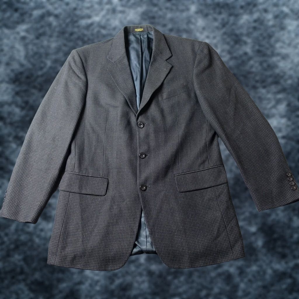 Oscar De La Renta VINTAGE Oscar de la Renta Blazer Jacket Mens 42L Wool Black Long 2 Piece Designer | Big & Tall Mens 42 Chest Size 42R - 1 Thumbnail