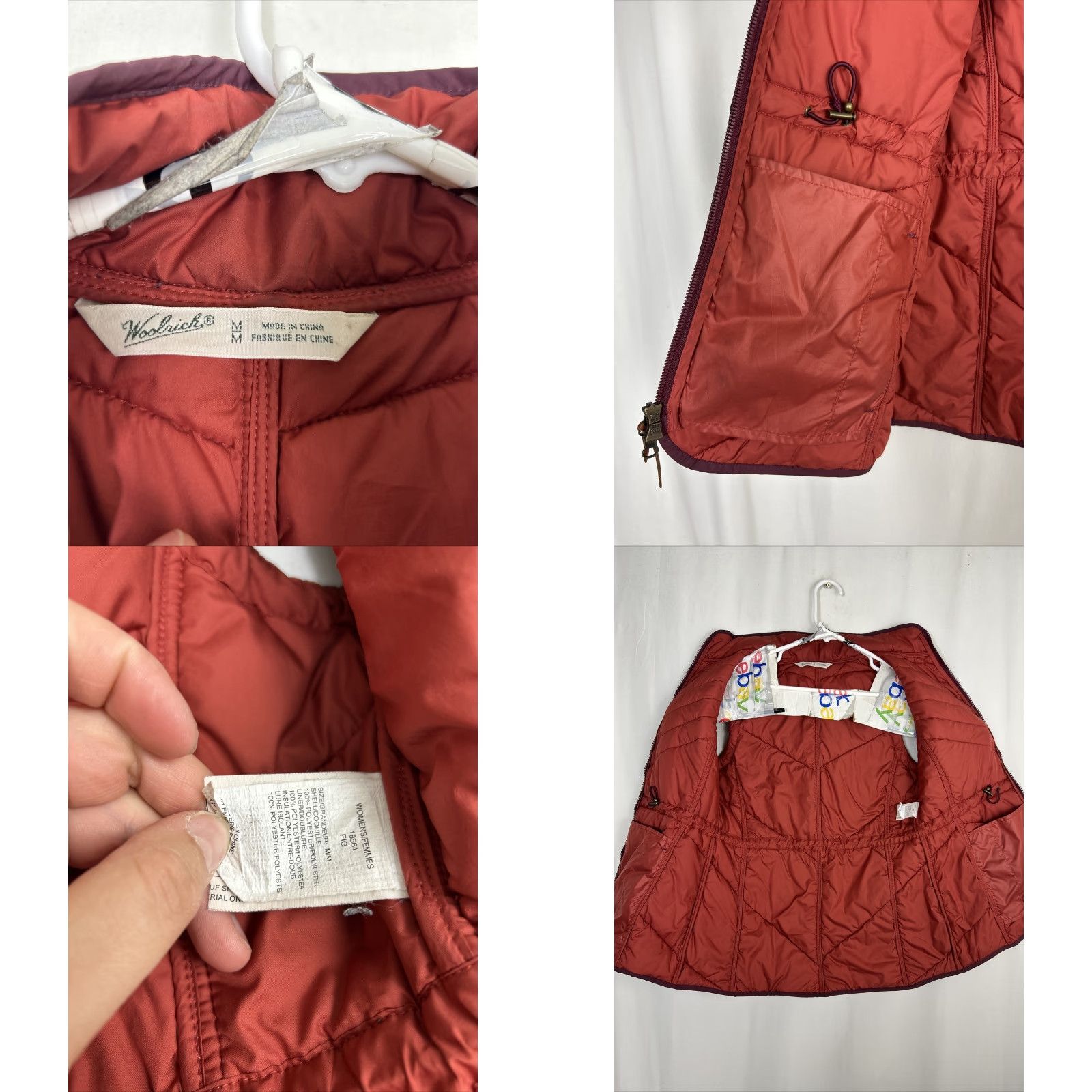 Vintage Woolrich Vest Womens Medium Full Zip Red Quilted Polyester VEST 21” 25” Size M / US 6-8 / IT 42-44 - 8 Thumbnail