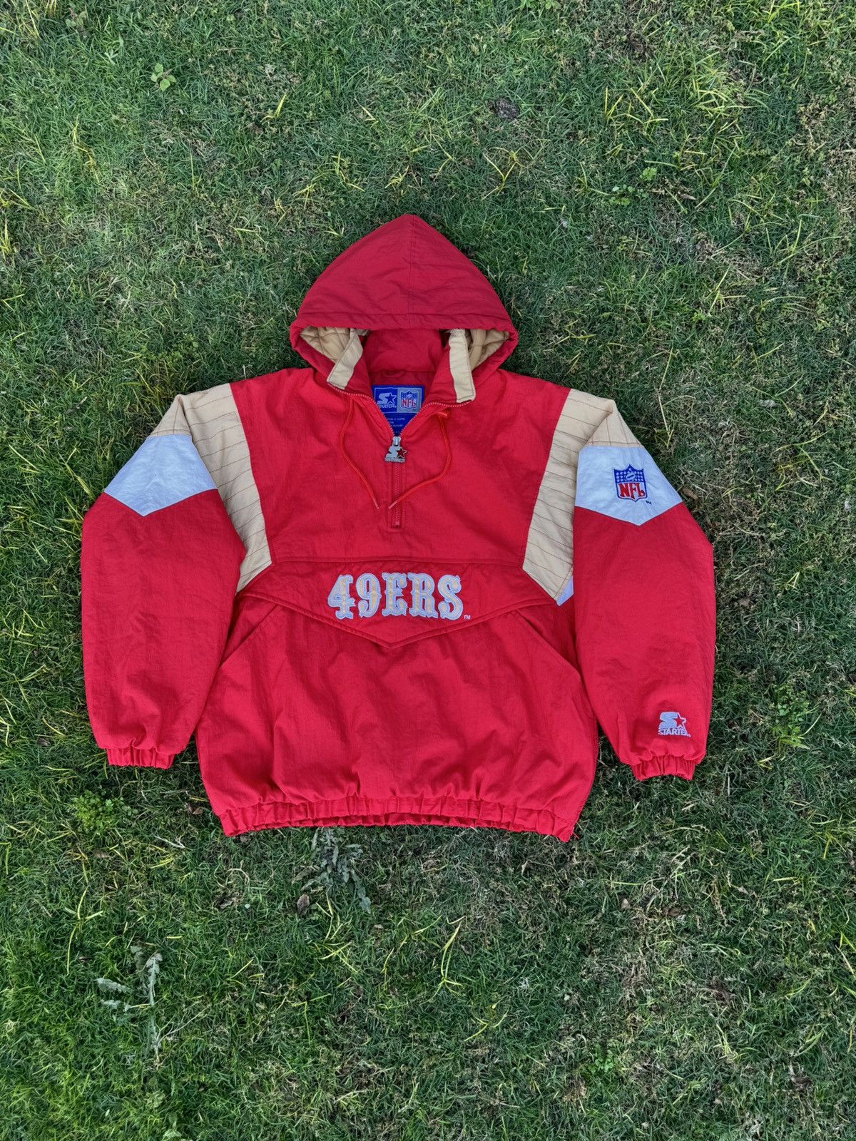 Starter Vintage 90s San Francisco 49ers Red Pullover Parka NFL Size US M / EU 48-50 / 2 - 1 Thumbnail
