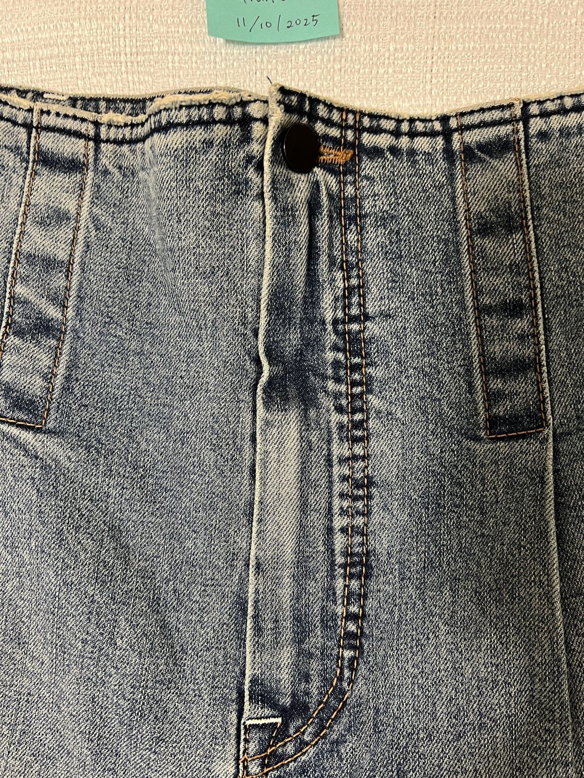 Colovos COLOVOS Buckle Waist Blue Denim Straight Barrel Leg Size 27" / US 4 / IT 40 - 3 Thumbnail