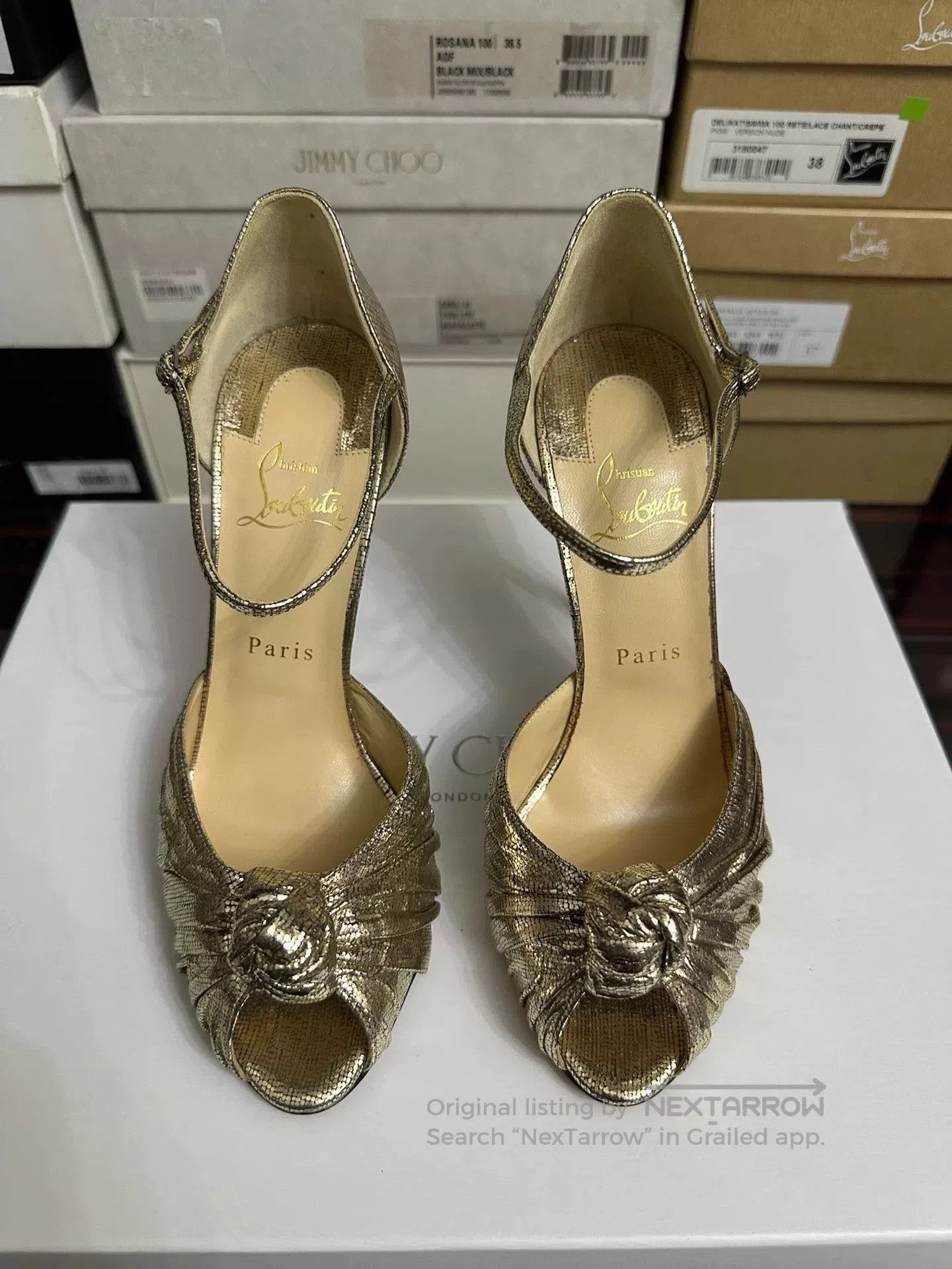 Christian Louboutin Christian Louboutin Gold High Heels. Size US 8 / IT 38 - 1 Thumbnail