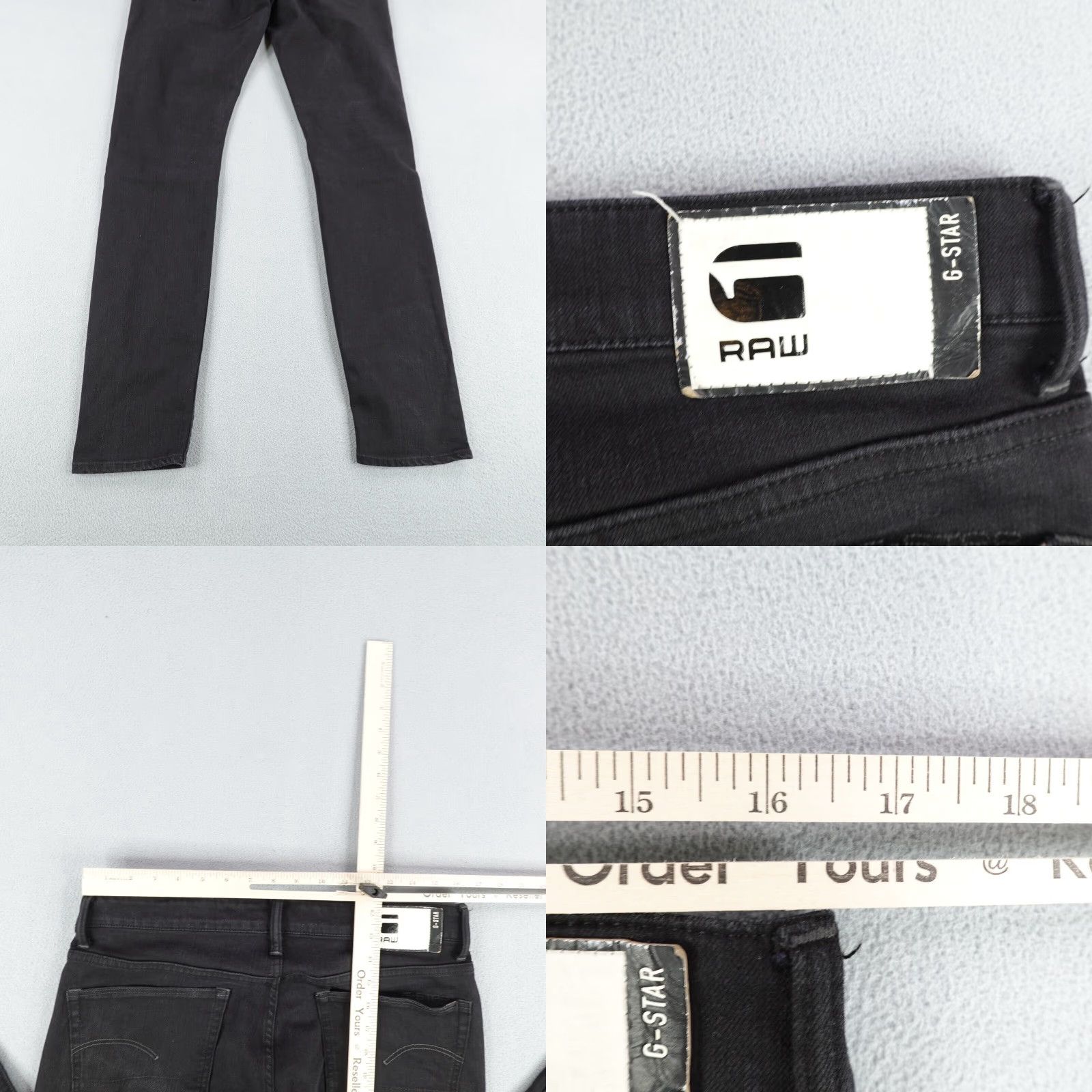 G-Star VINTAGE G-Star 3301 Jeans Mens 33x34 Dark Denim Straight Leg Cotton Blend Size US 33 - 8 Thumbnail