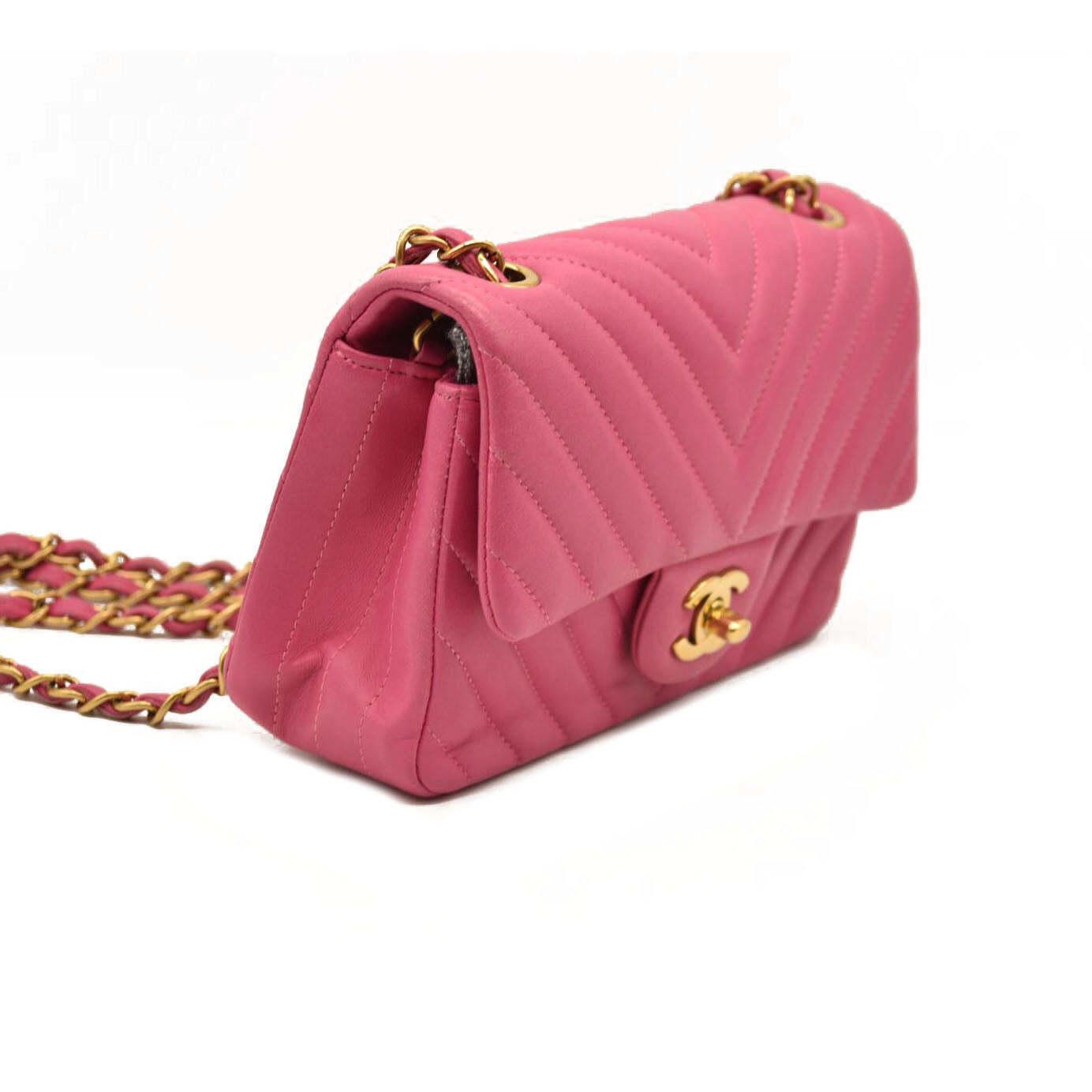 Chanel Chanel Lambskin Chevron Quilted Mini Rectangular Flap Dark Size ONE SIZE - 2 Thumbnail