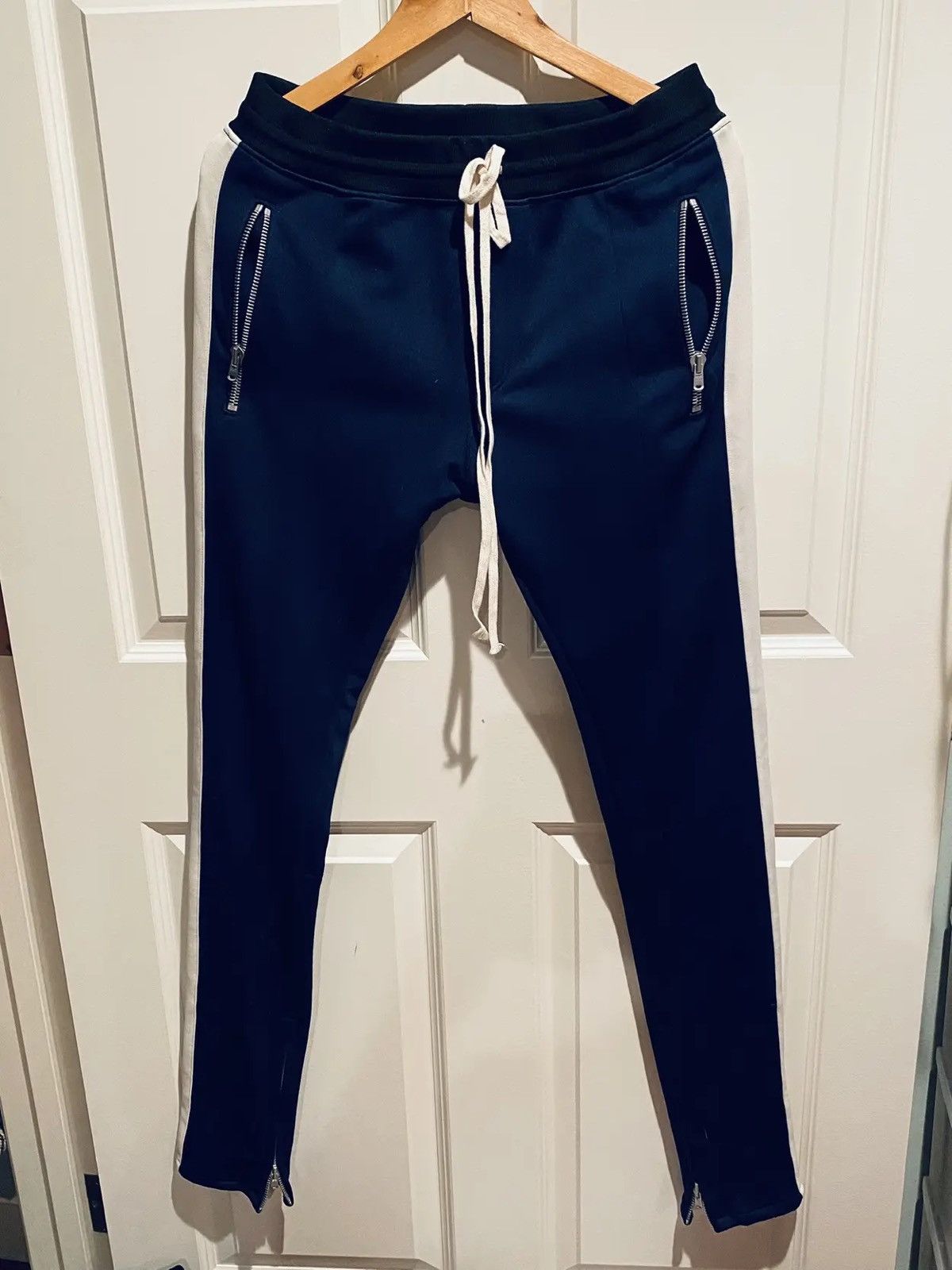 Designer Fear of God fifth collection Navy Side track pants | Grailed