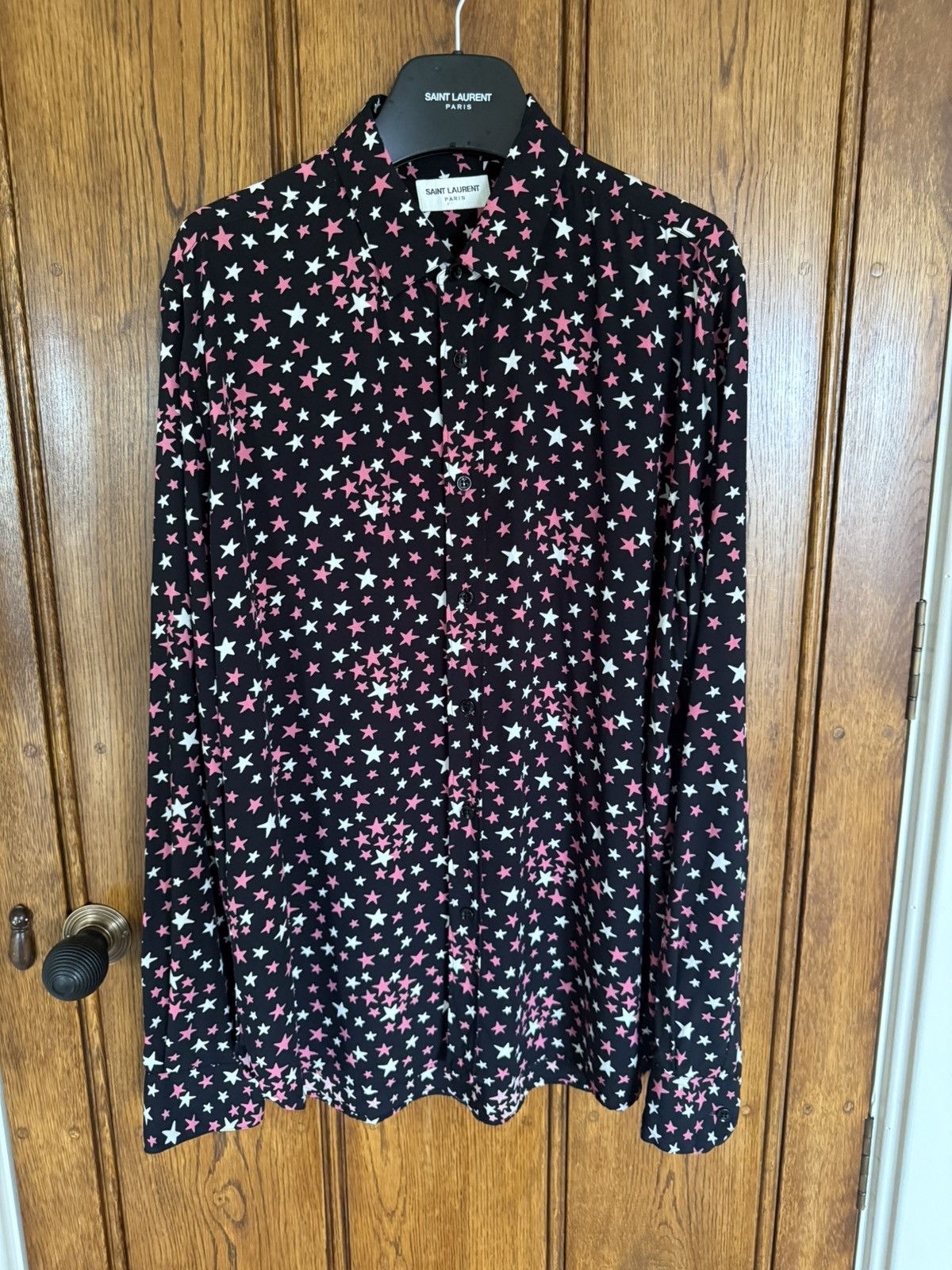 Saint Laurent Paris FW16 Saint Laurent star shirt black pink white Hedi Slimane Size US L / EU 52-54 / 3 - 2 Thumbnail
