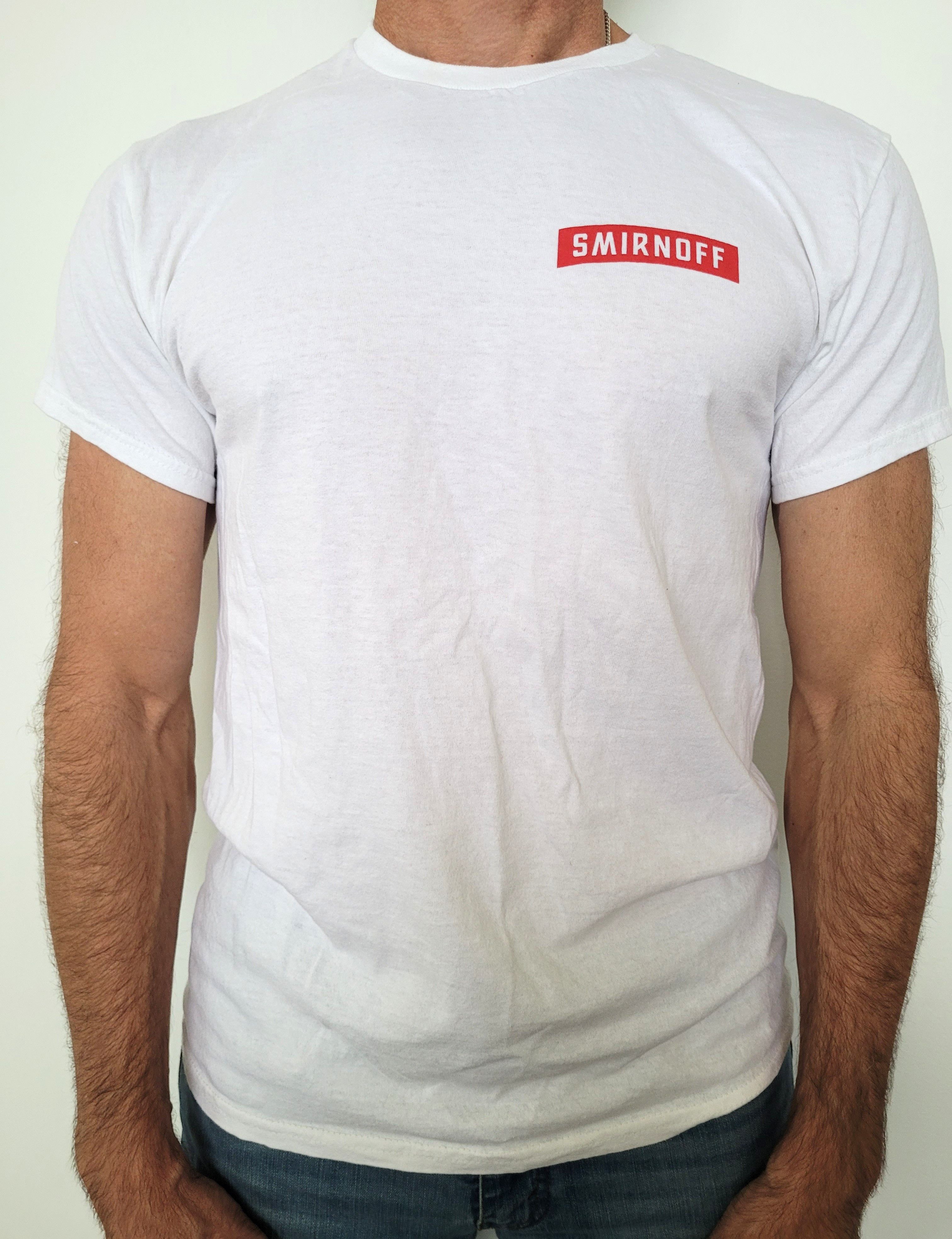 Gildan Smirnoff “Vodka for the People” Promo T-Shirt White Red Logo Size US M / EU 48-50 / 2 - 1 Thumbnail