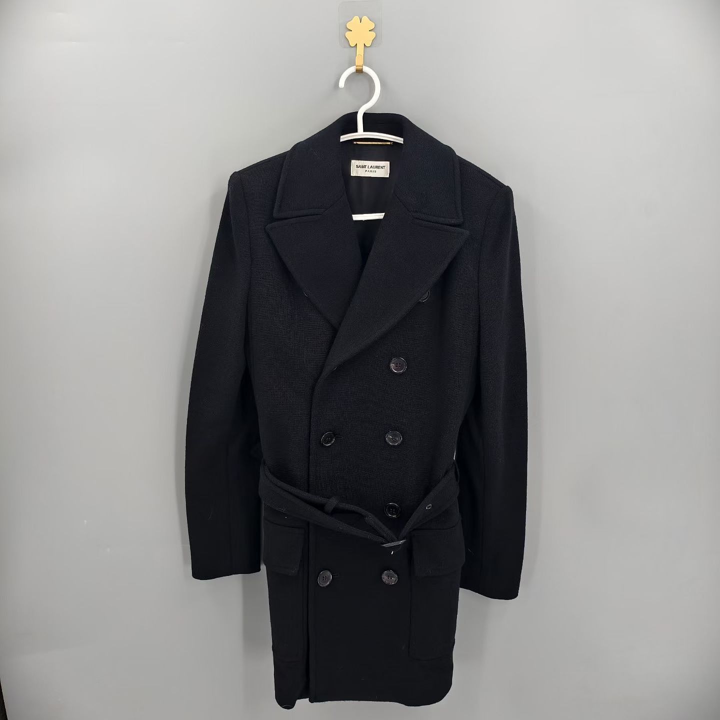 Saint Laurent Paris Saint Laurent Double-Breasted Wool Coat Size 38 Size S / US 4 / IT 40 - 1 Thumbnail