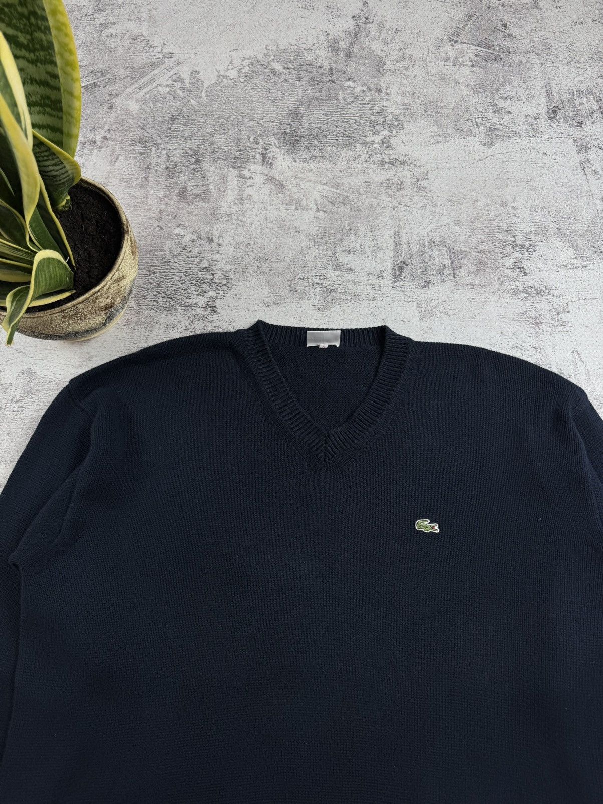 Lacoste Lacoste 6 Cotton Knited V-Neck Sweatshirt Sweater Pullover Size US XL / EU 56 / 4 - 5 Thumbnail