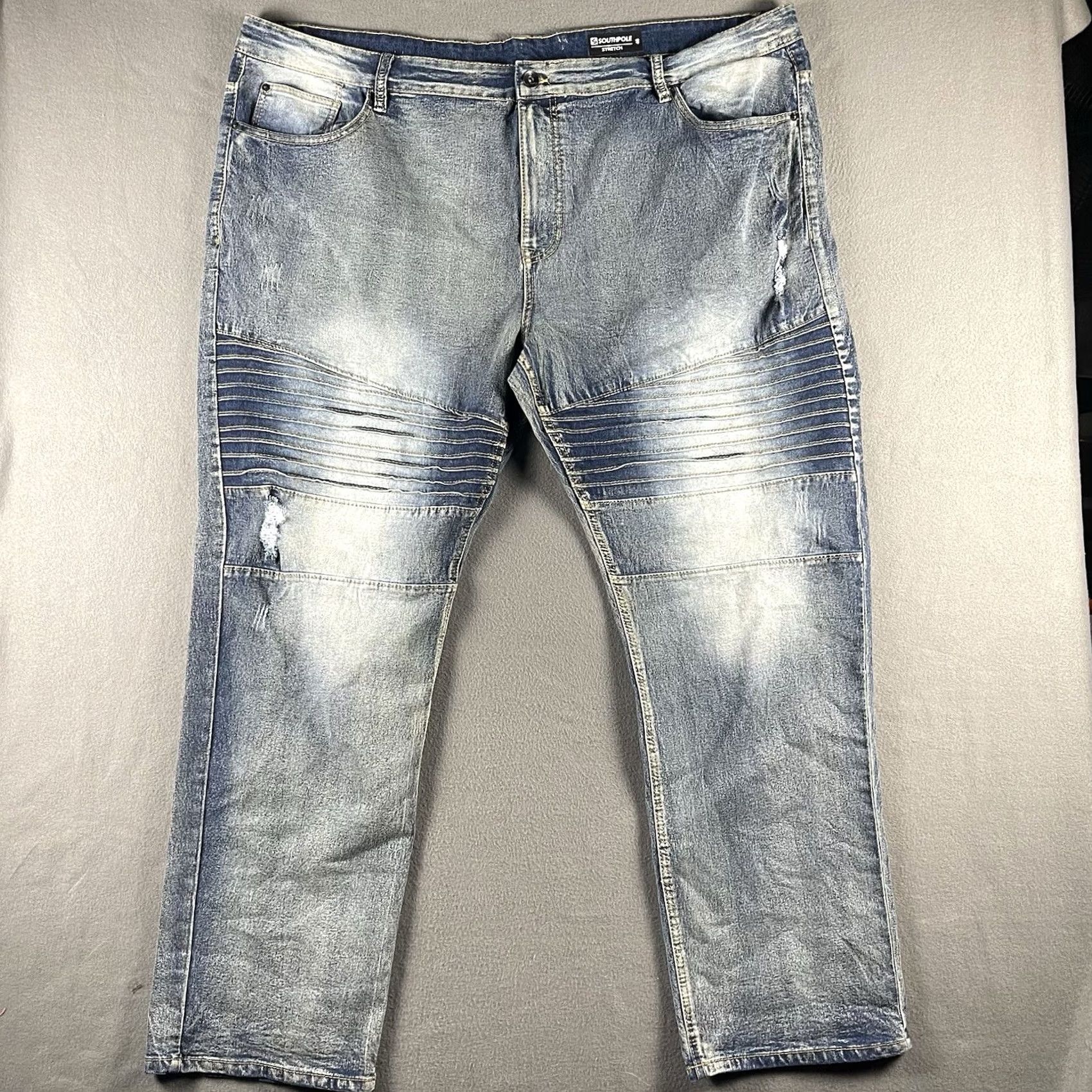 Southpole Southpole Jeans 48 Stretch Acid Wash Moto Distressed 5-Pocket Denim Men’s Jeans Y2K Vintage Not Applicable Size US 32 / EU 48 - 2 Thumbnail