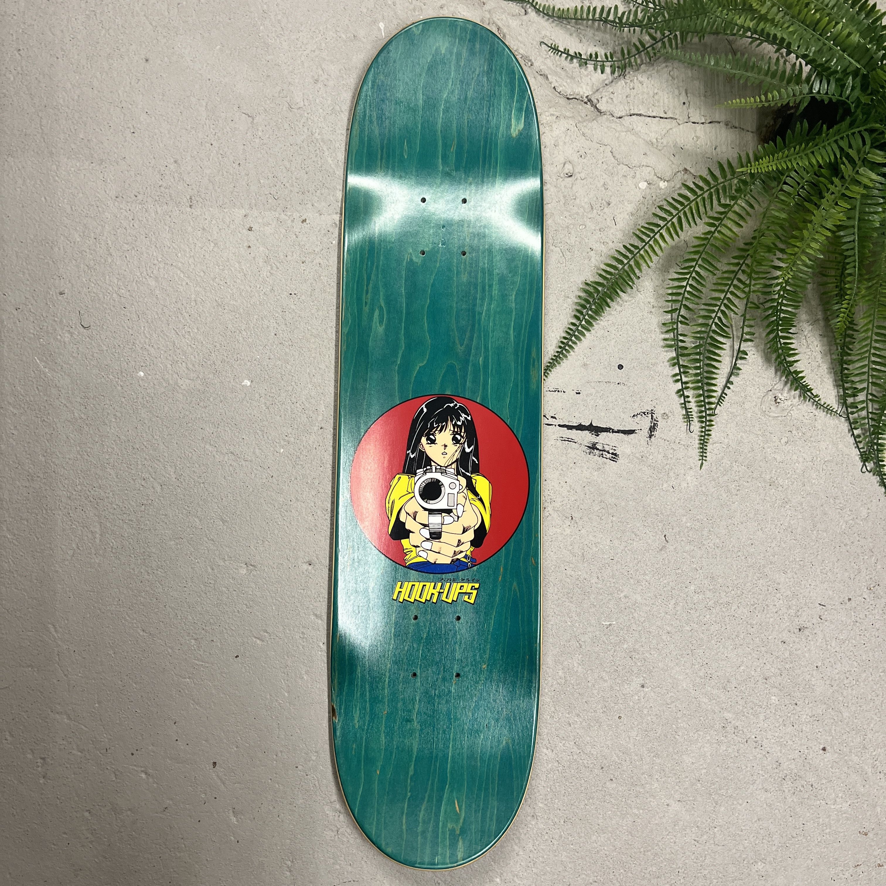 Hook-Ups Hook-Ups Girl with a Gun Skateboard Green Front Side Size ONE SIZE - 3 Thumbnail