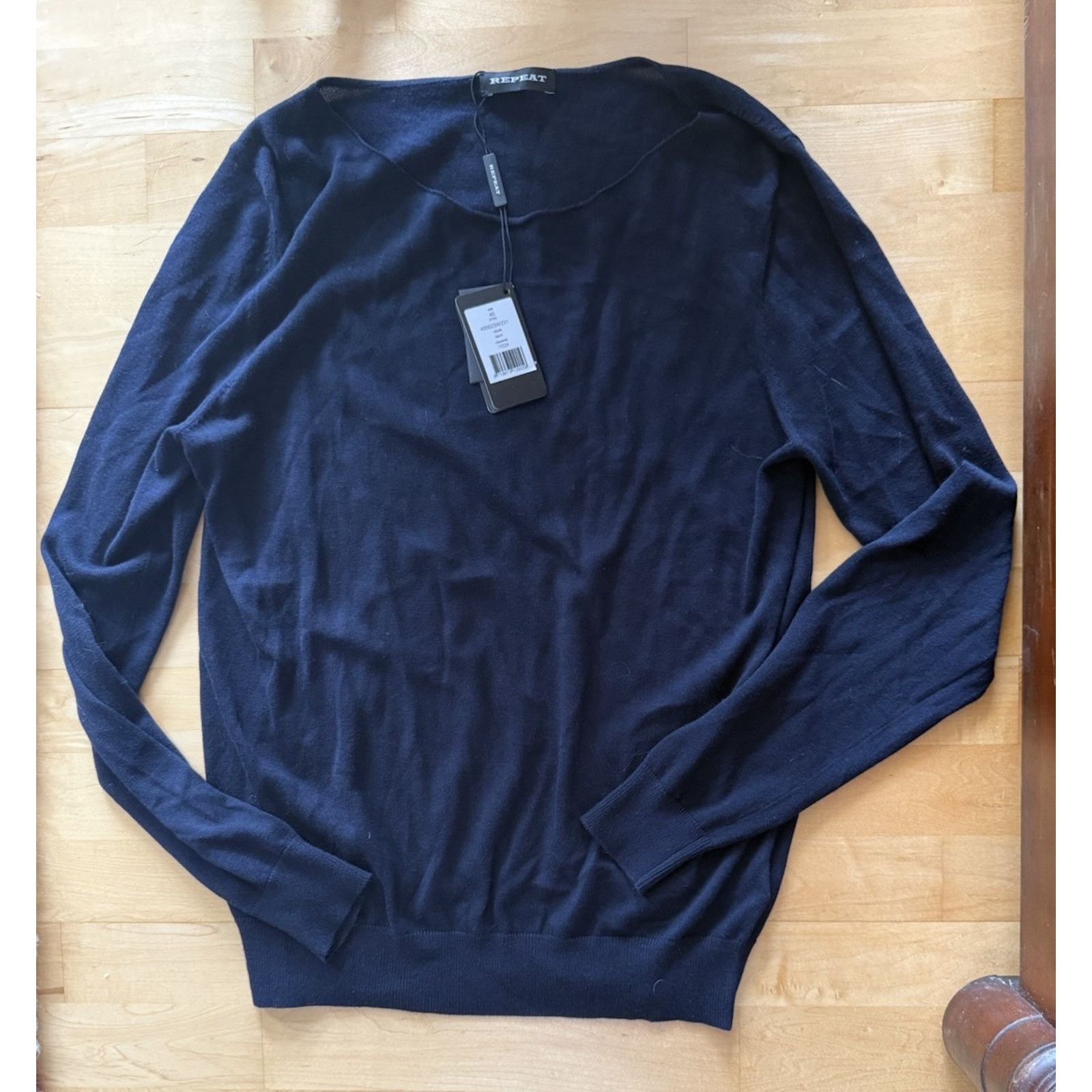 Other NWT Repeat Cotton Blend Navy Lightweight Sweater 40 M Size M / US 6-8 / IT 42-44 - 2 Thumbnail