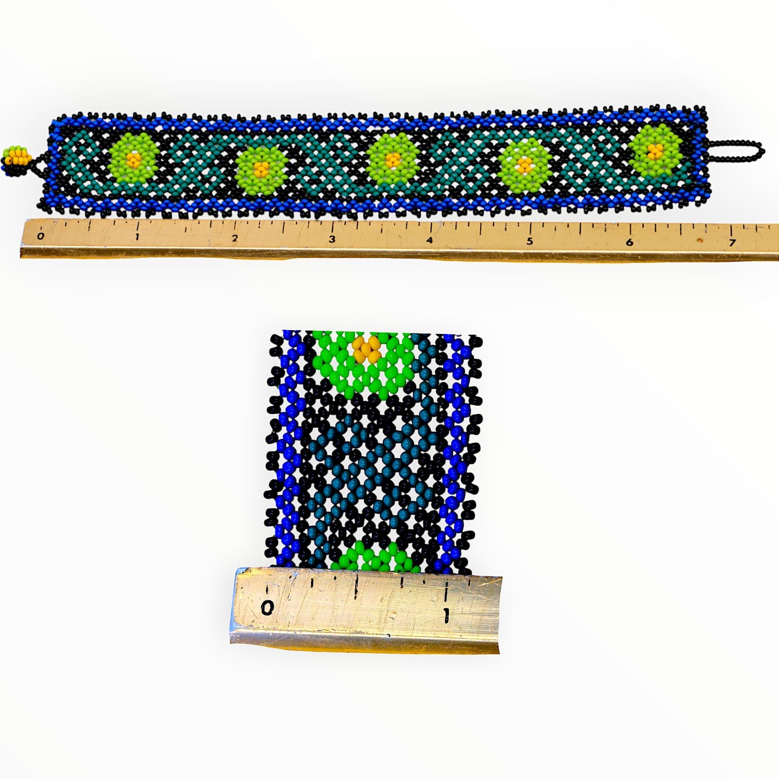 Jewelry Beaded Mayan Aztec Pattern Bracelet Handmade Jewelry 7"x1" Size ONE SIZE - 7 Thumbnail