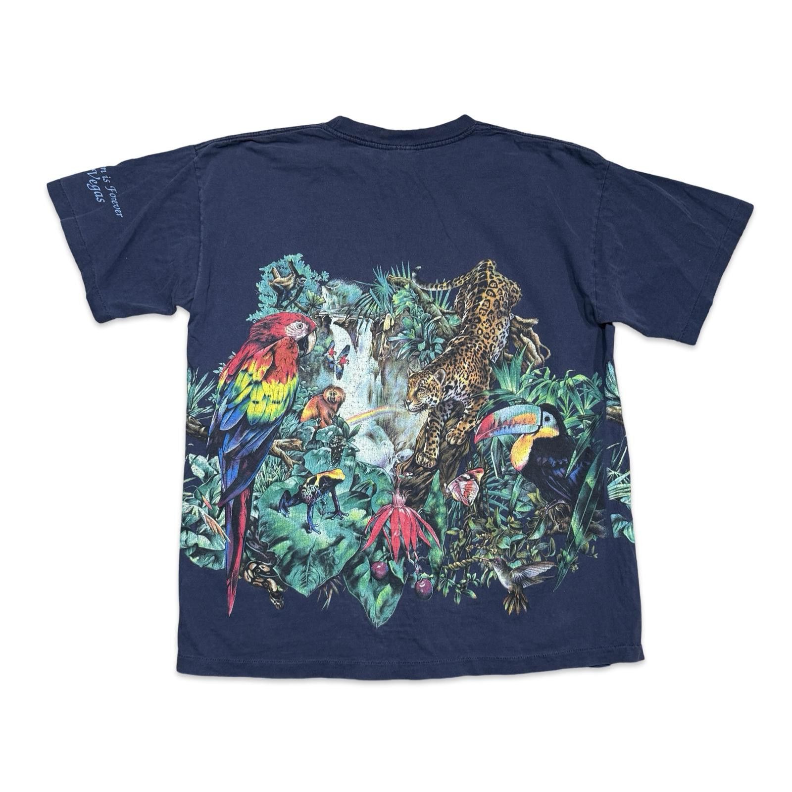 Designer Vintage Signal Rainforest Nature Wildlife Print T-Shirt Size US XL / EU 56 / 4 - 2 Thumbnail
