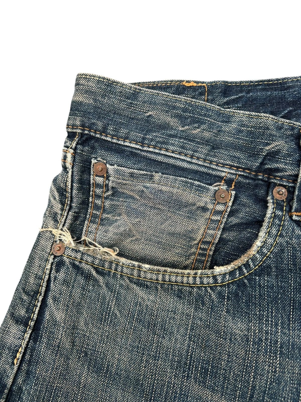Kapital Vintage Edwin 505ZX Selvedge Distressed Denim Jeans Size US 38 / EU 54 - 7 Thumbnail