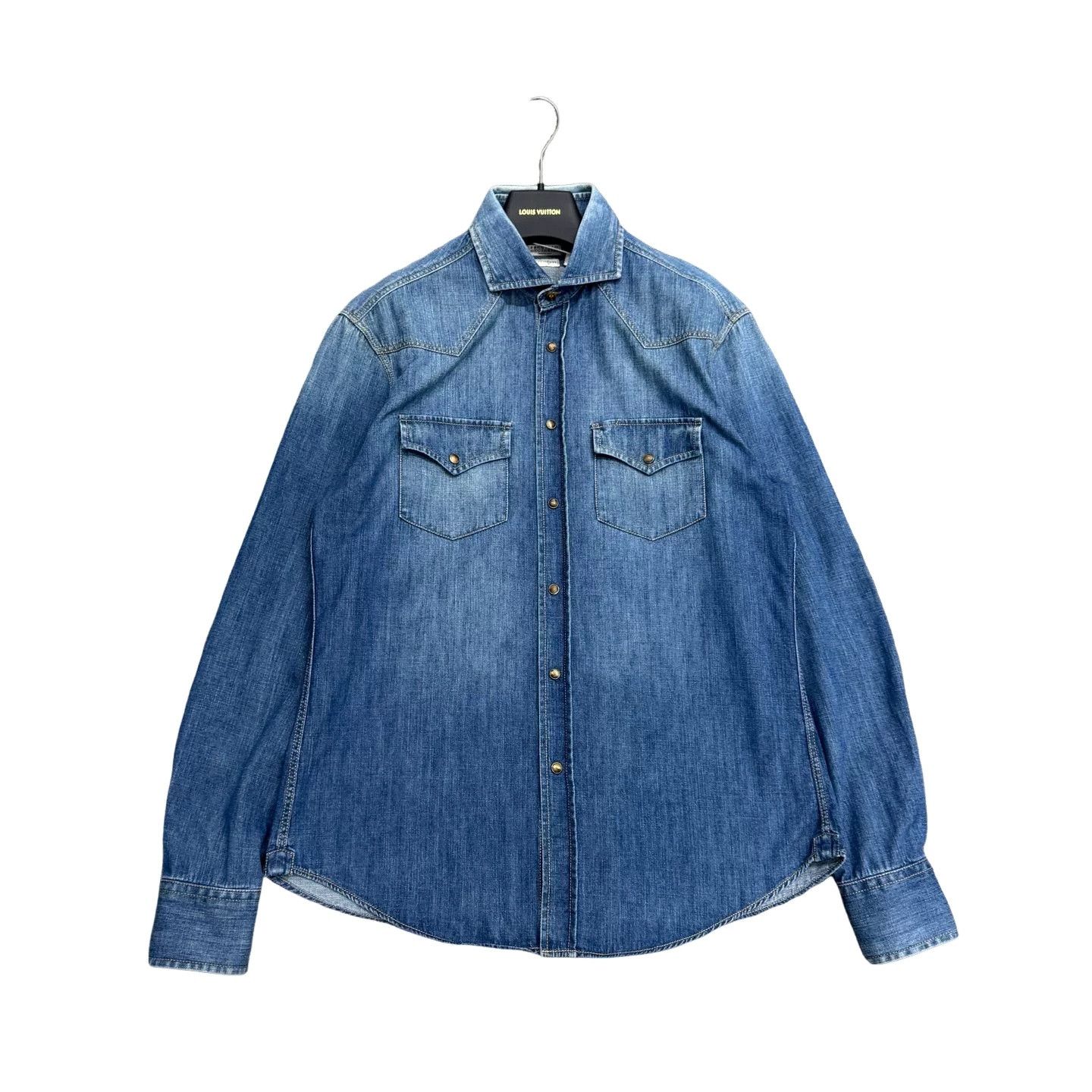 Brunello Cucinelli Brunello Cucinelli Washed Denim Shirt Size M Size US M / EU 48-50 / 2 - 1 Thumbnail