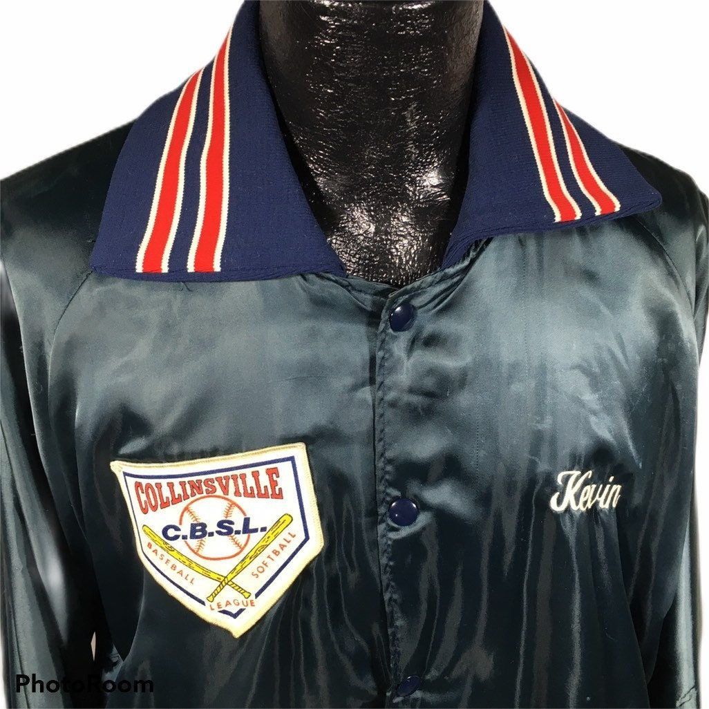 Other Vtg Blue Nylon Windbreaker Collinsville CBSL Baseball Jacket Size US XL / EU 56 / 4 - 1 Thumbnail