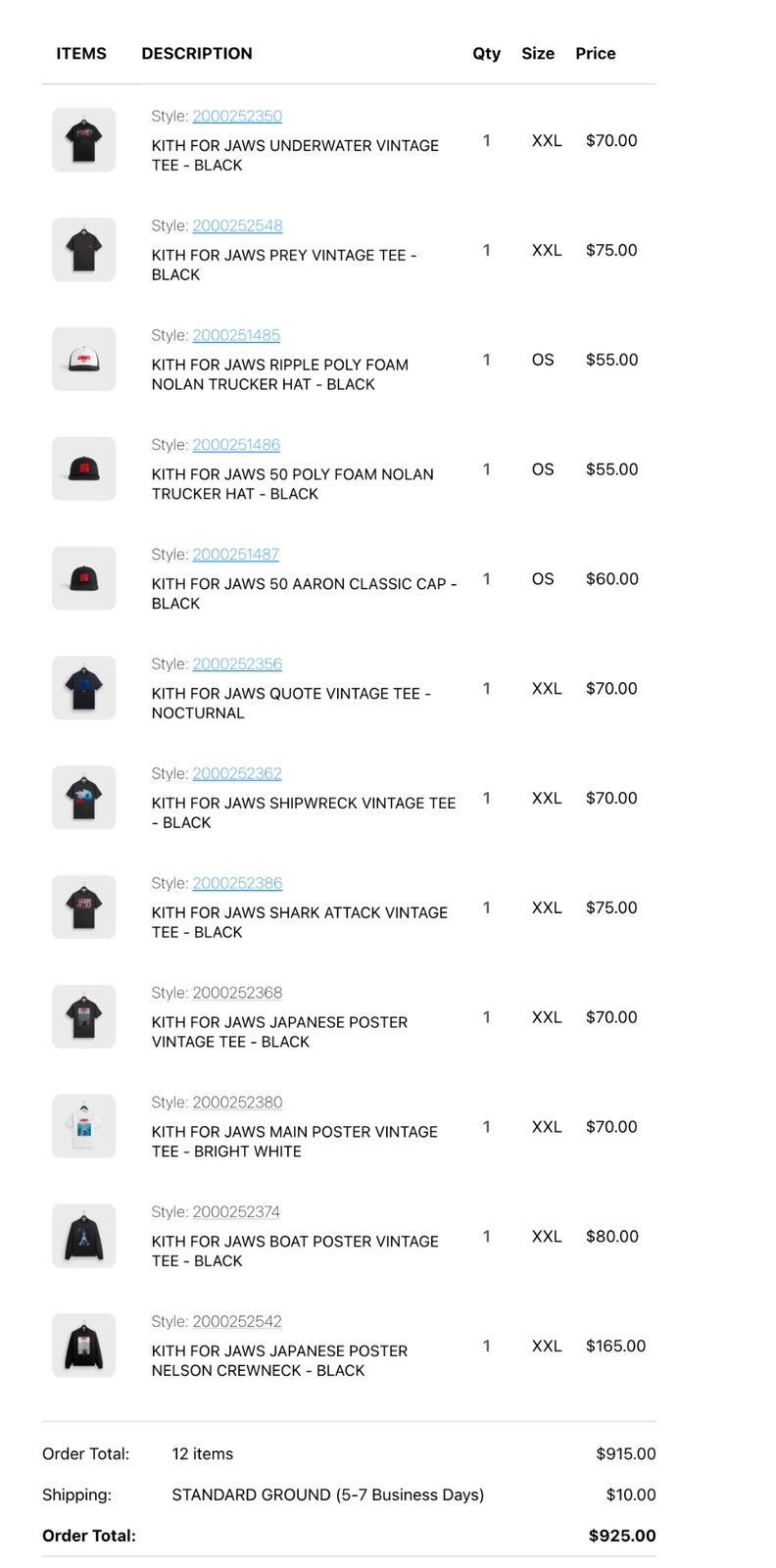 Kith Kith for JAWS Shark Attack Vintage Tee Black Size XXL Size US XXL / EU 58 / 5 - 10 Thumbnail