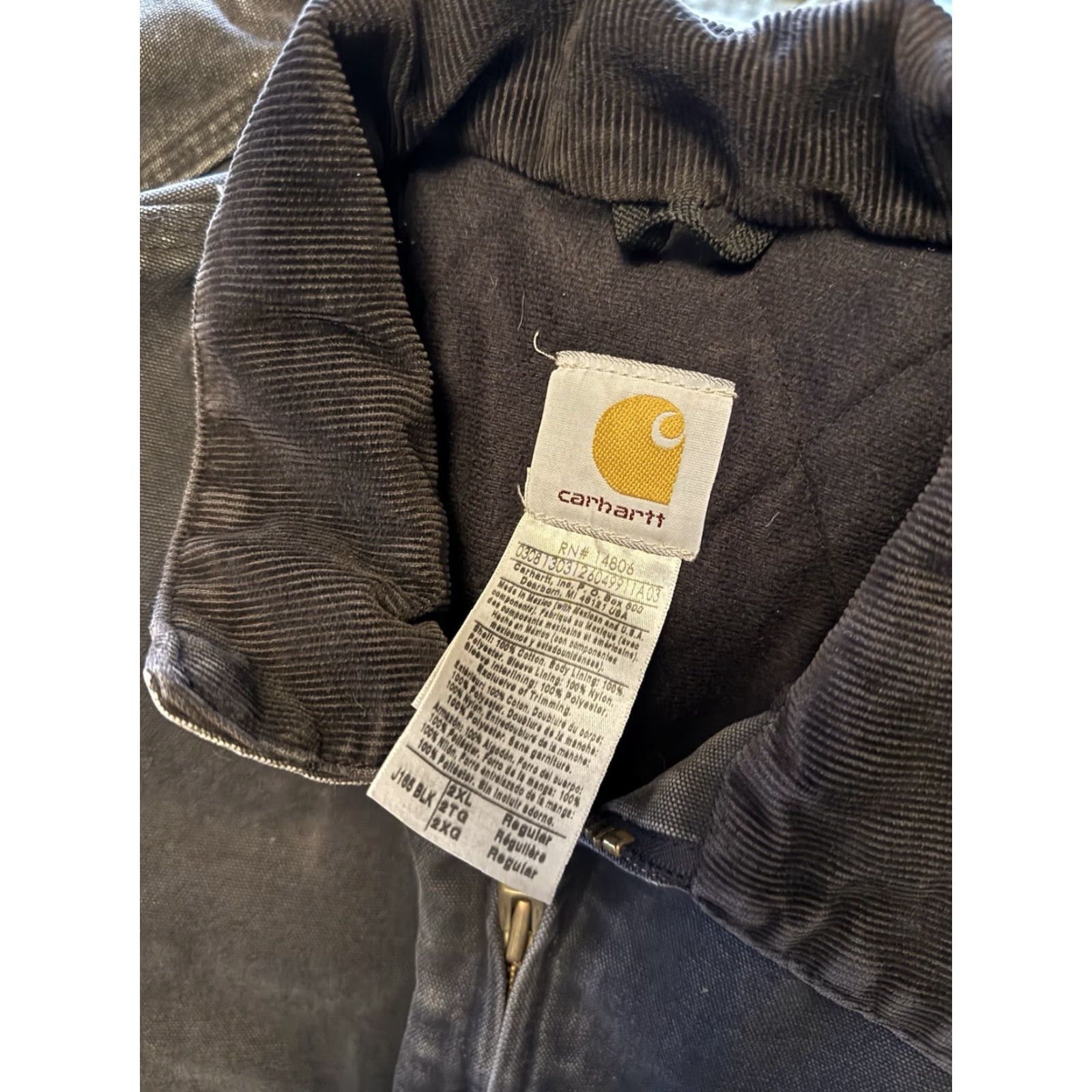 Carhartt VINTAGE Carhartt Jacket Black Cotton Zip Work 2XL Men Size US XXL / EU 58 / 5 - 2 Thumbnail