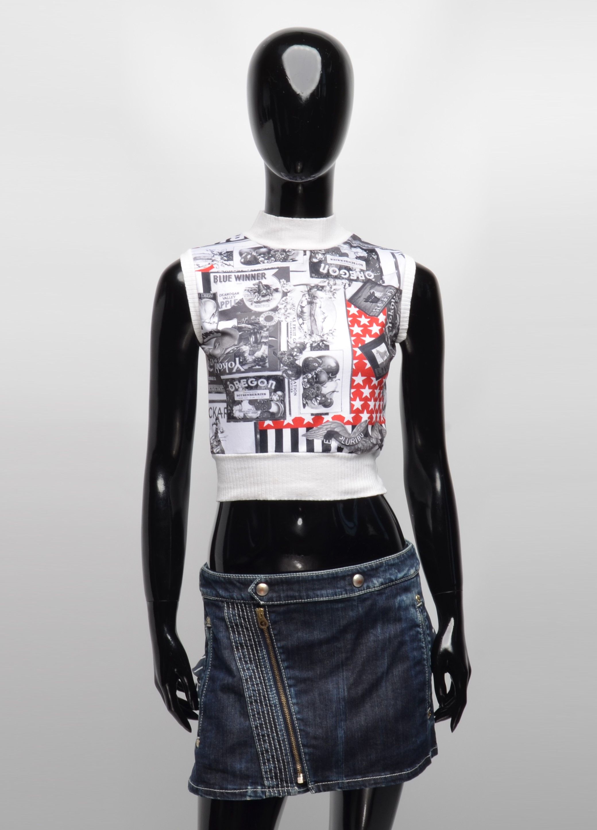 Vintage Vintage Good Mode Gazette Print Y2K Top Galliano style Size S / US 4 / IT 40 - 1 Thumbnail