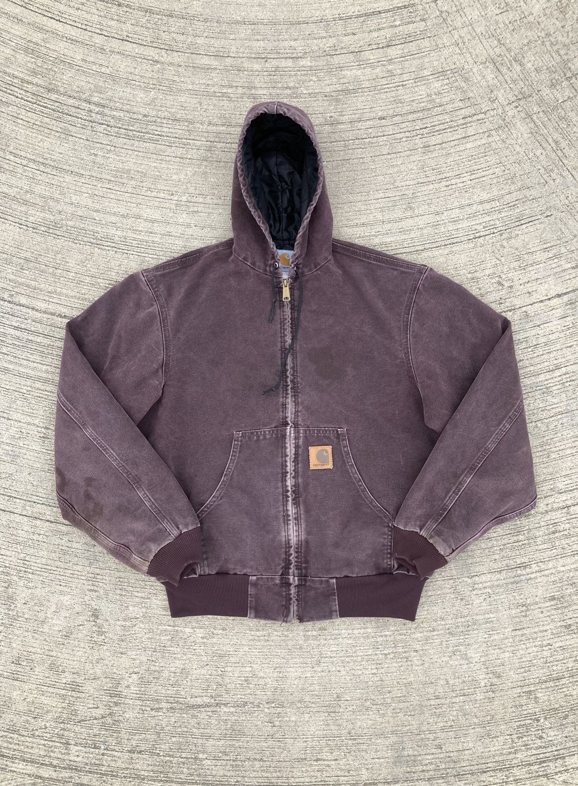 image of Burgandy Active Jacket Purple Carhartt Hooded Jacket J06 Brg, Men's (Size Medium)
