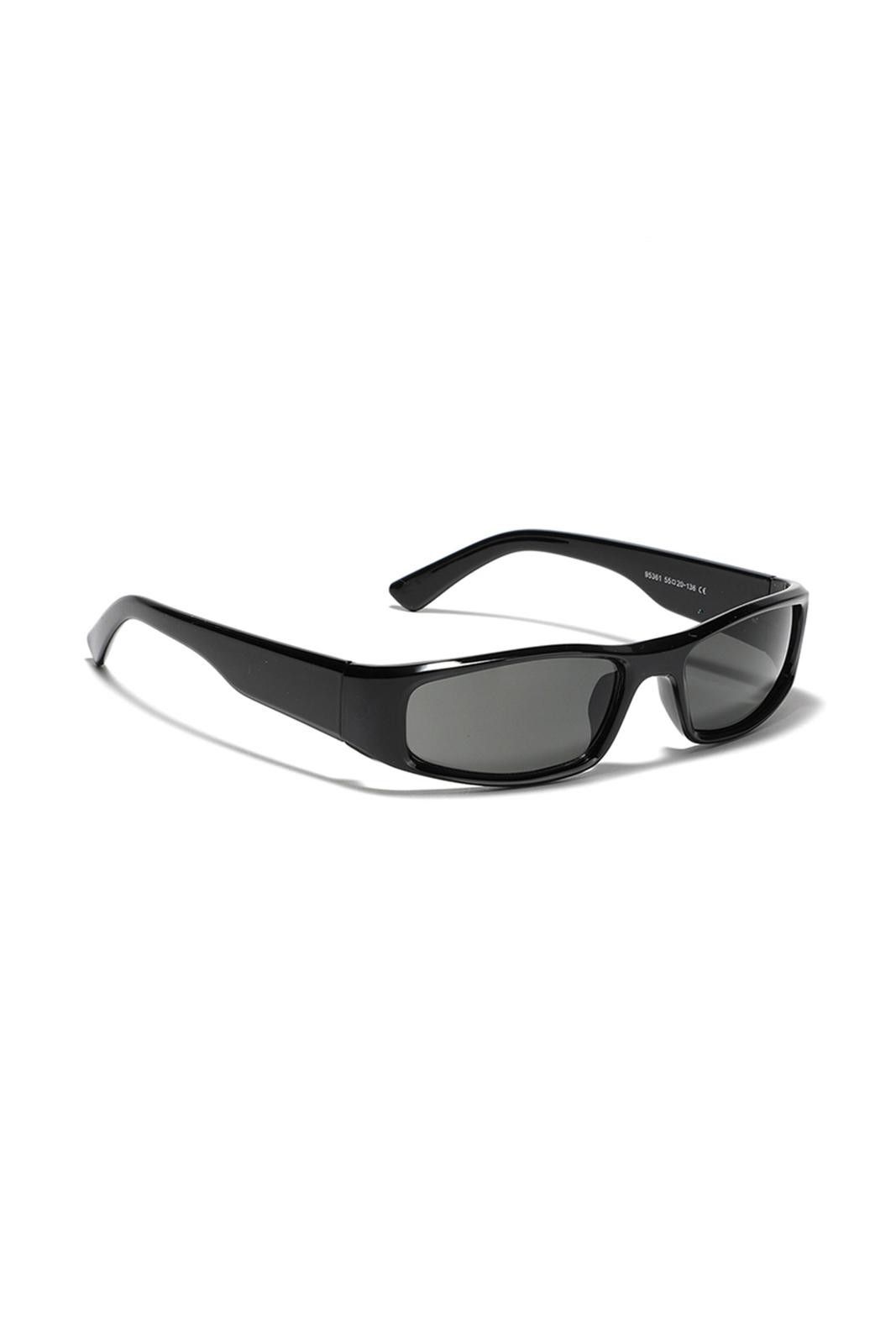 Japanese Brand Vtg Avant Garde Y2K Black Rectangle Sunglasses Unisex OS Size ONE SIZE - 3 Thumbnail