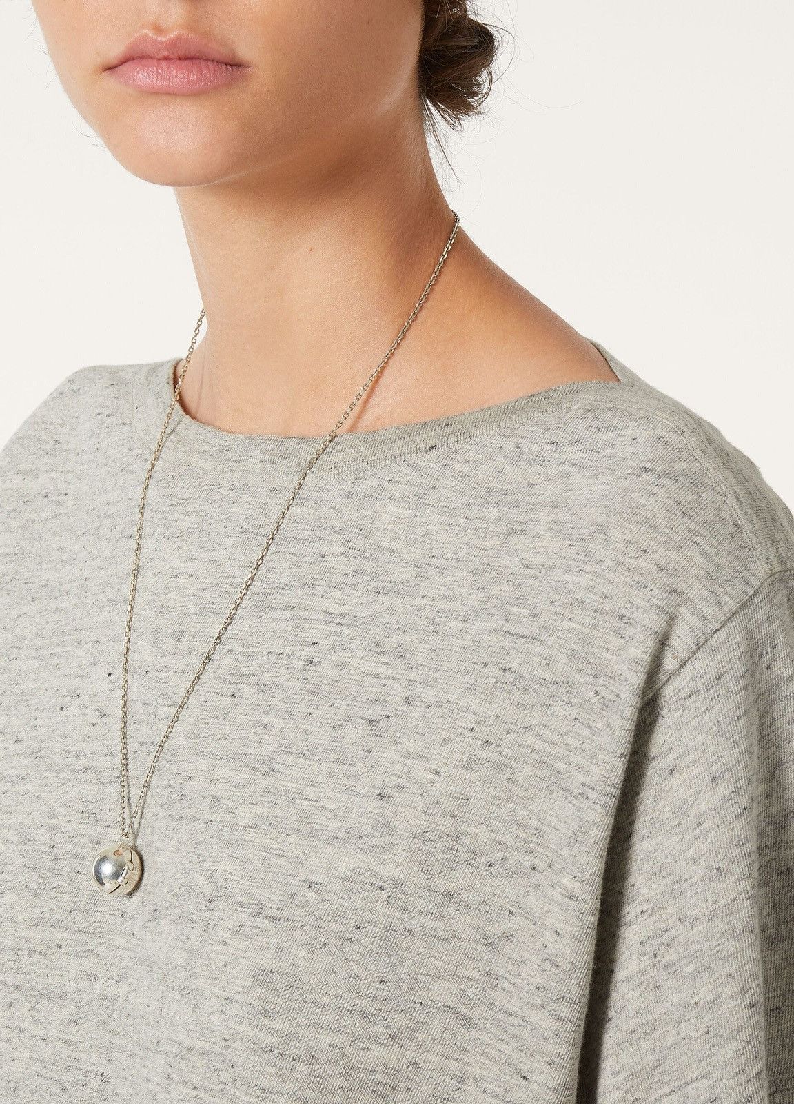 Loro Piana o1srvl11e0526 FAP0853 Luino Boatneck T-Shirt in Grey Size L / US 10 / IT 46 - 4 Thumbnail