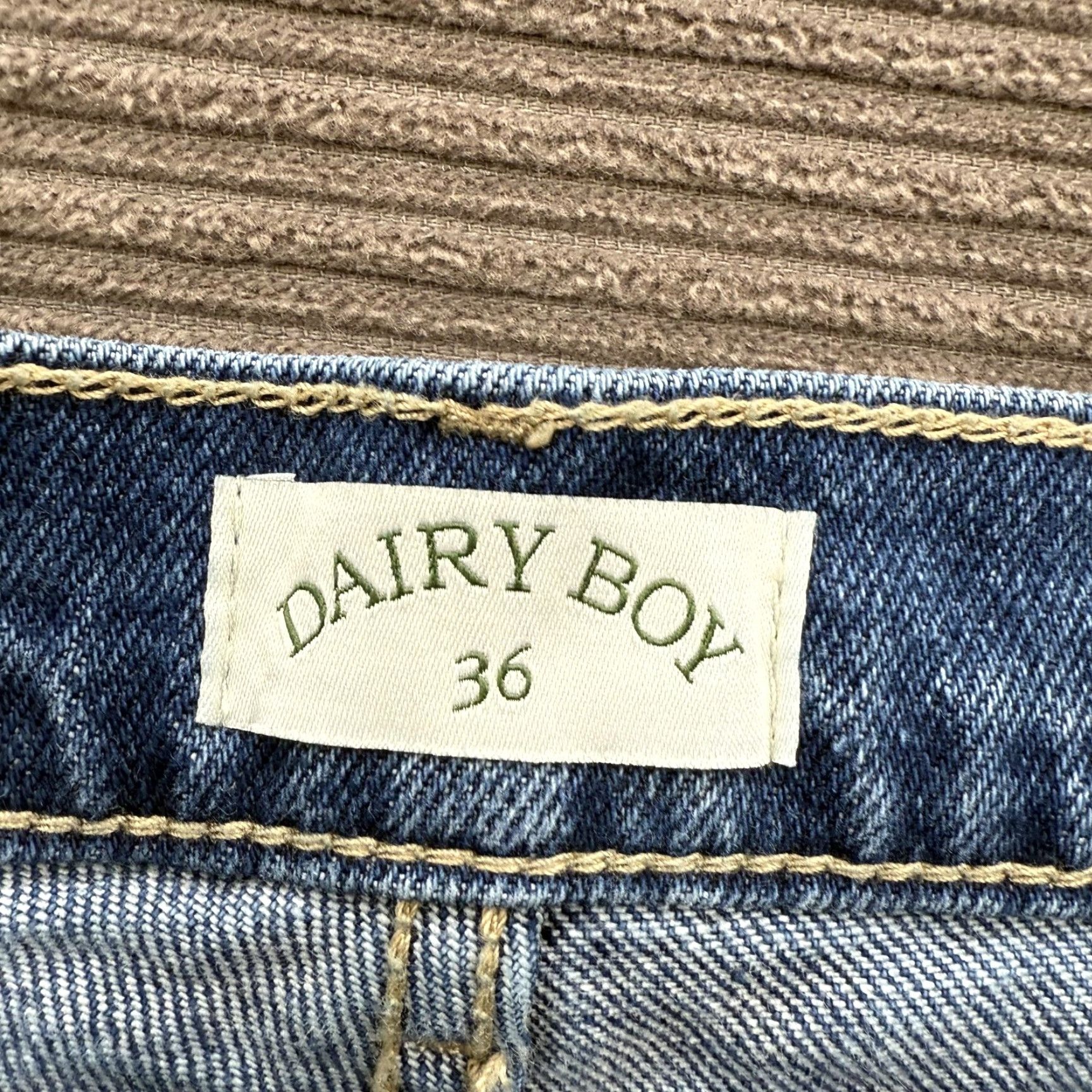 Denime Dairy Boy Jeans Mens 36 Blue Denim Relaxed Fit Straight Leg Pants 36x26 Size US 36 / EU 52 - 3 Thumbnail