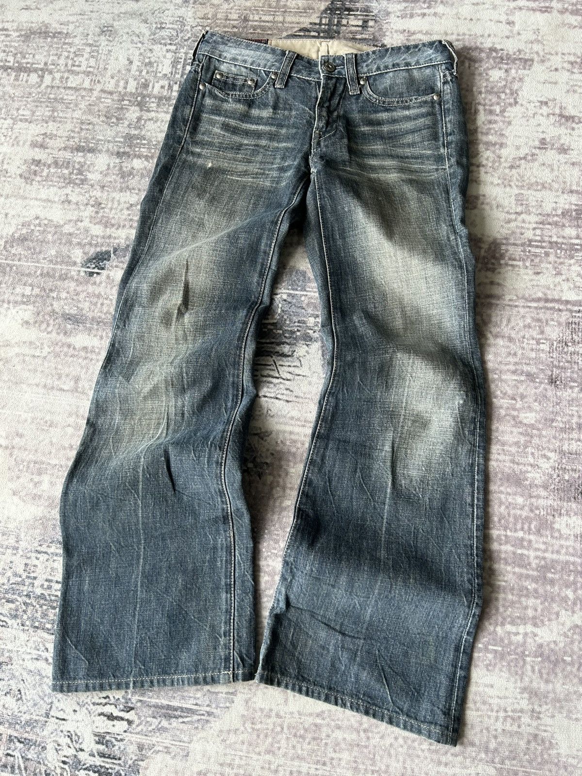 Marithe + Francois Girbaud MFG Flared Washed Jeans Size 27" / US 4 / IT 40 - 2 Thumbnail