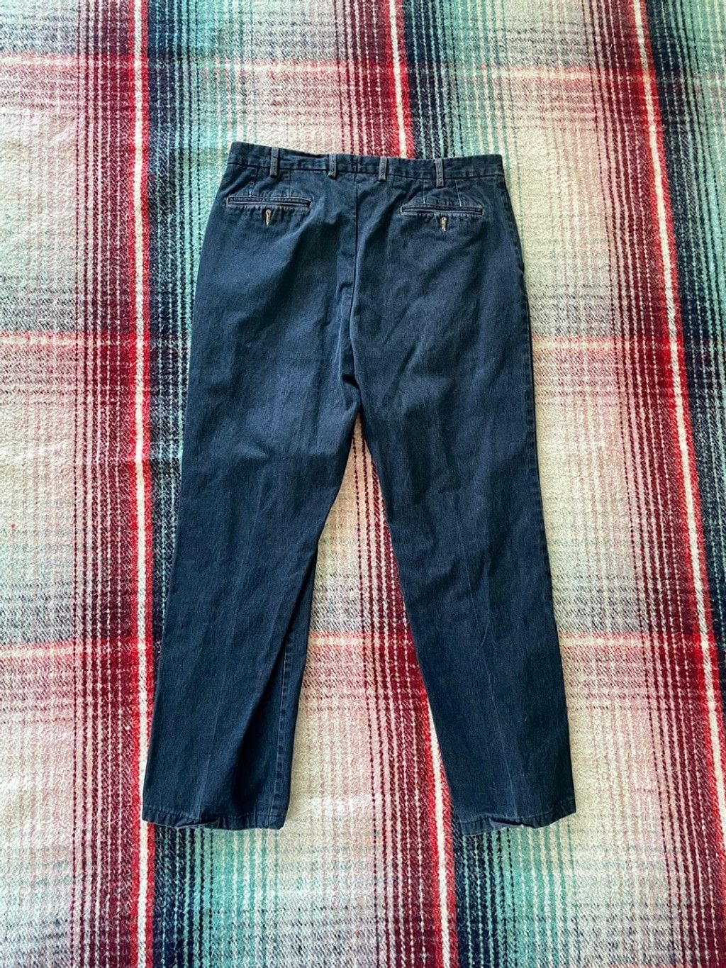 Vintage Indigo Dyed Straight Fit Chinos 34x28.5 Size US 34 / EU 50 - 3 Thumbnail