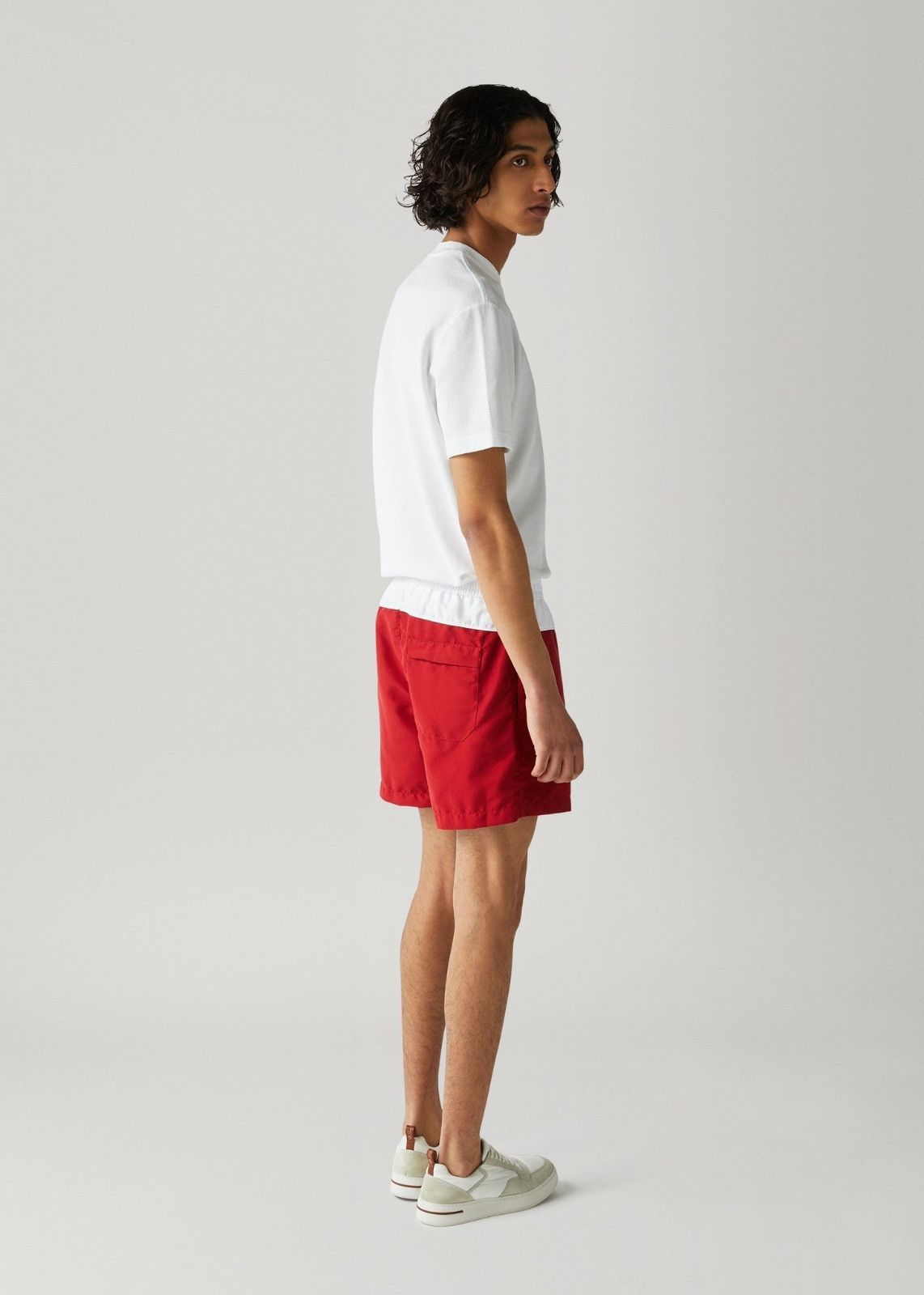 Loro Piana o1srvl11e1024 Ketch Soft Swim Short in Red/White Size US 30 / EU 46 - 3 Thumbnail