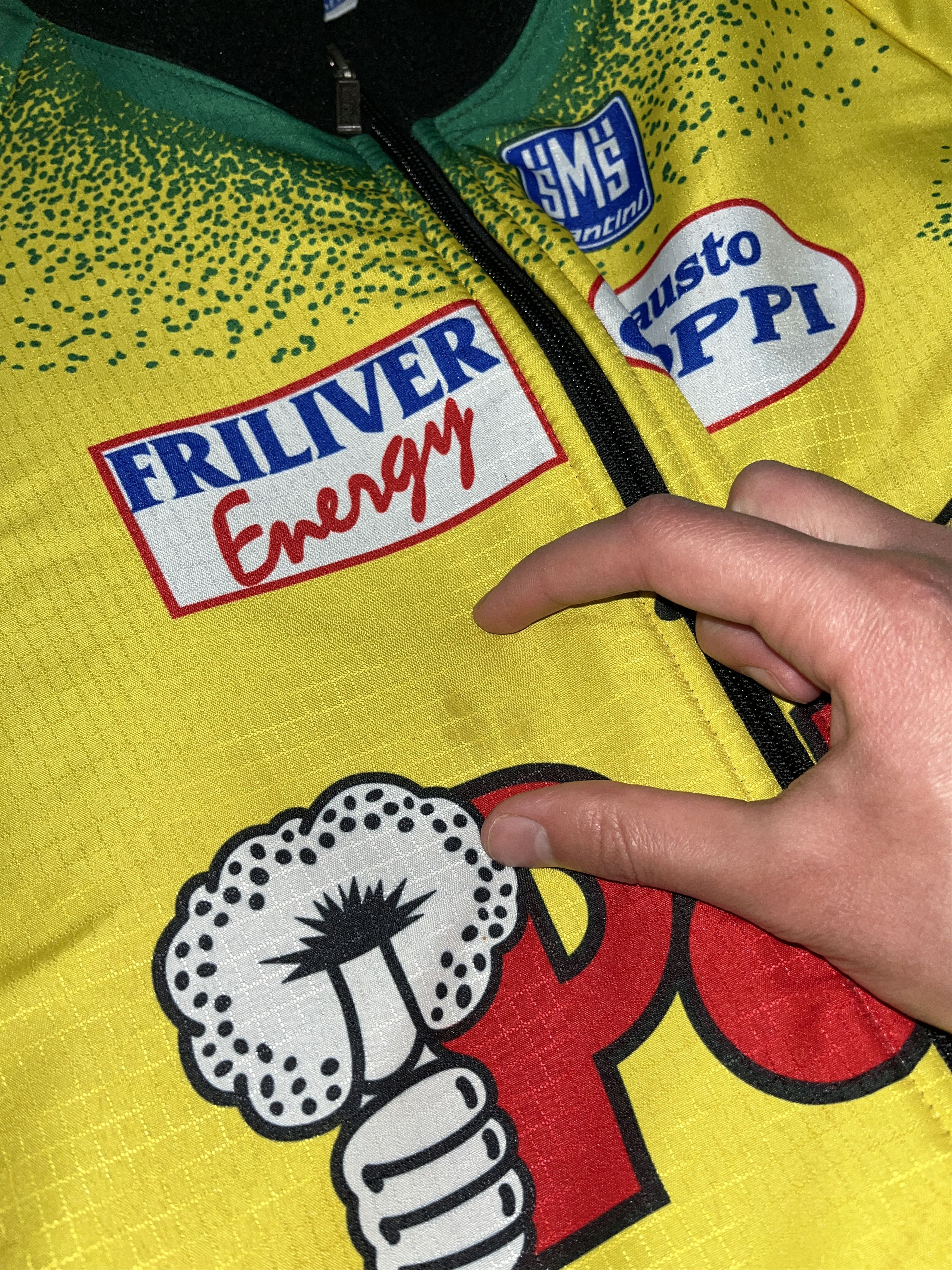 Vintage Vintage SMS Santini Polti Team Cycling Fleece Jacket Size US XXL / EU 58 / 5 - 16 Thumbnail