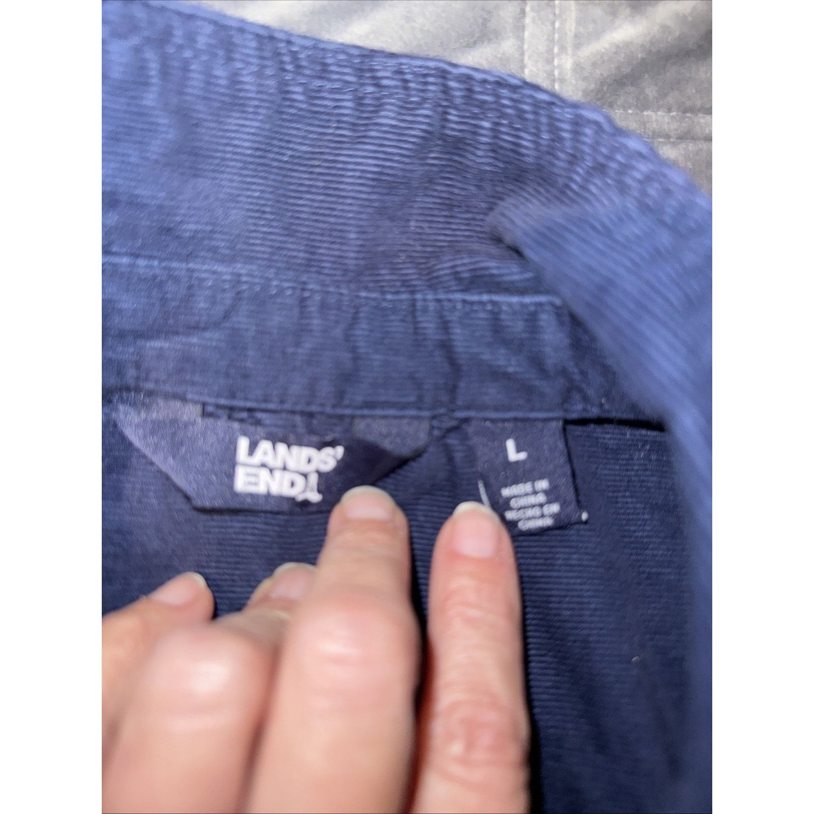 Lands' End Lands' End Navy Blue Corduroy Shirt Dress Sz L Minimalist Size L / US 10 / IT 46 - 5 Thumbnail