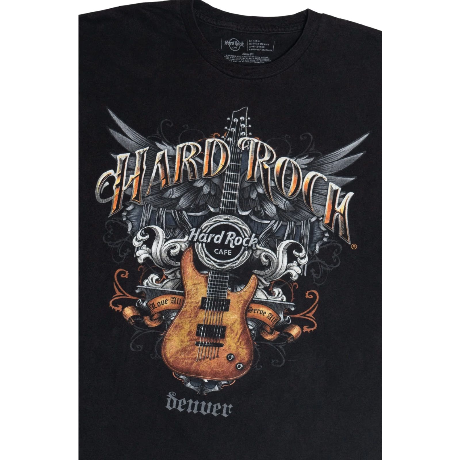 Hard Rock Cafe Hard Rock Cafe Denver Guitar T-Shirt XX-Large Black Unisex Adults Short Sleeve Vintage 2010s Mens Womens Boys Girls Size US XXL / EU 58 / 5 - 2 Thumbnail