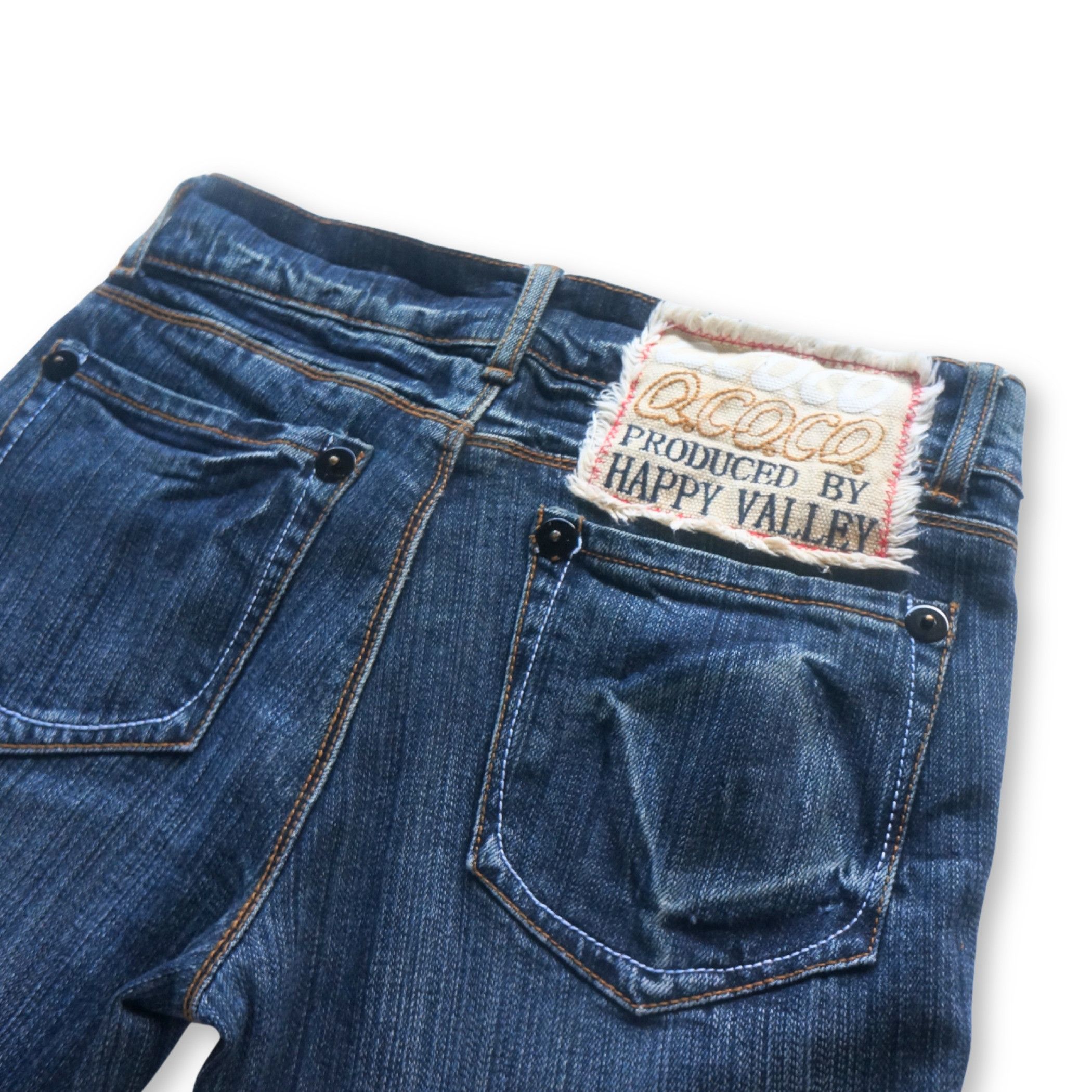 Japanese Brand Q.CO.CO By Happy Valley Low Rise Flare Whisker Jeans Size 26" / US 2 / IT 38 - 4 Thumbnail
