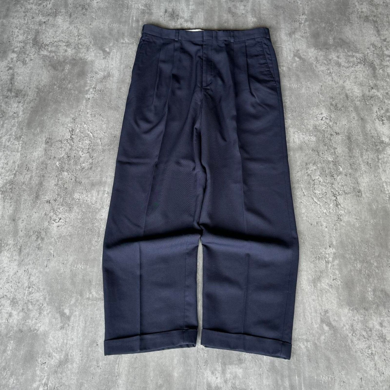 Vintage Vintage Y2K Navy Blue Relaxed Fit Casual Dress Pants Size US 35 - 1 Thumbnail
