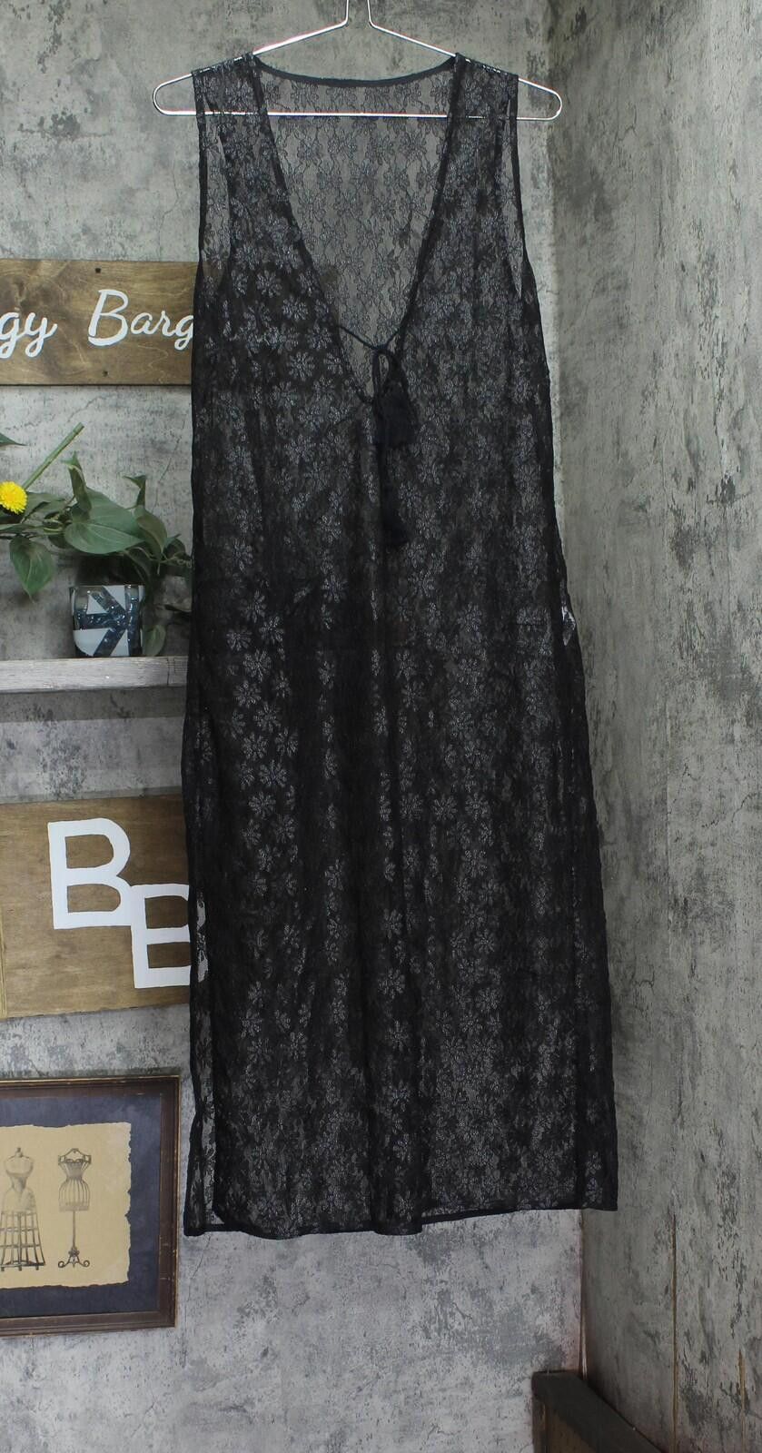 Other Nwt Cupshe Sheer Plunge Midi Swim Cover-up Dress Black M Size ONE SIZE - 1 Thumbnail