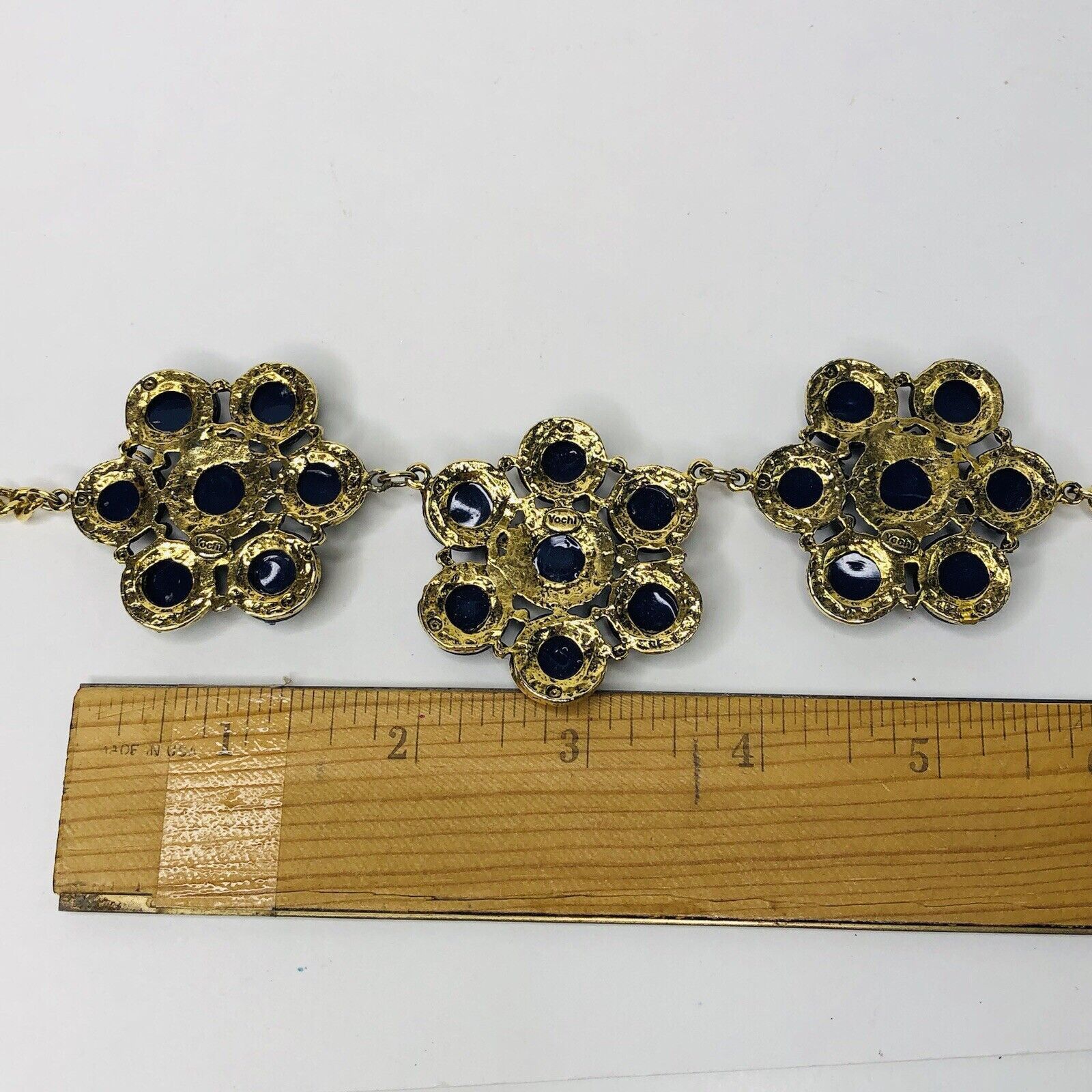 Other Yochi Statement Gold Chain Necklace 18” Navy Blue Cabochon Size ONE SIZE - 5 Thumbnail