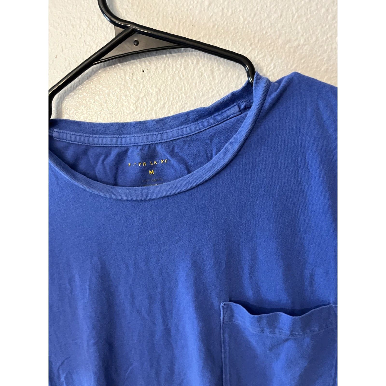 Polo Ralph Lauren VINTAGE Polo Ralph Lauren Crew T-Shirt Top Tee Blue Fit Medium Reg Fit Pocket Men's Short Sleeve Cotton Logo T-Shirt Size US M / EU 48-50 / 2 - 2 Thumbnail