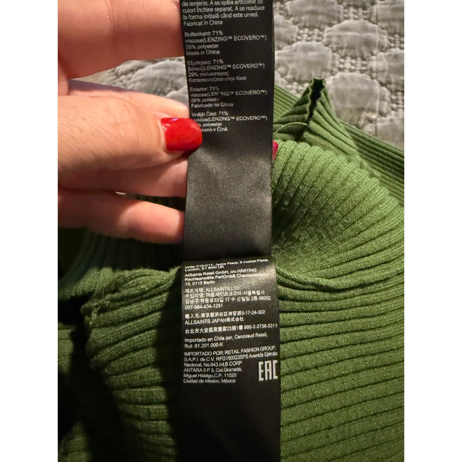 All Saints Green Sweater Dress Set Women Knit L - G002